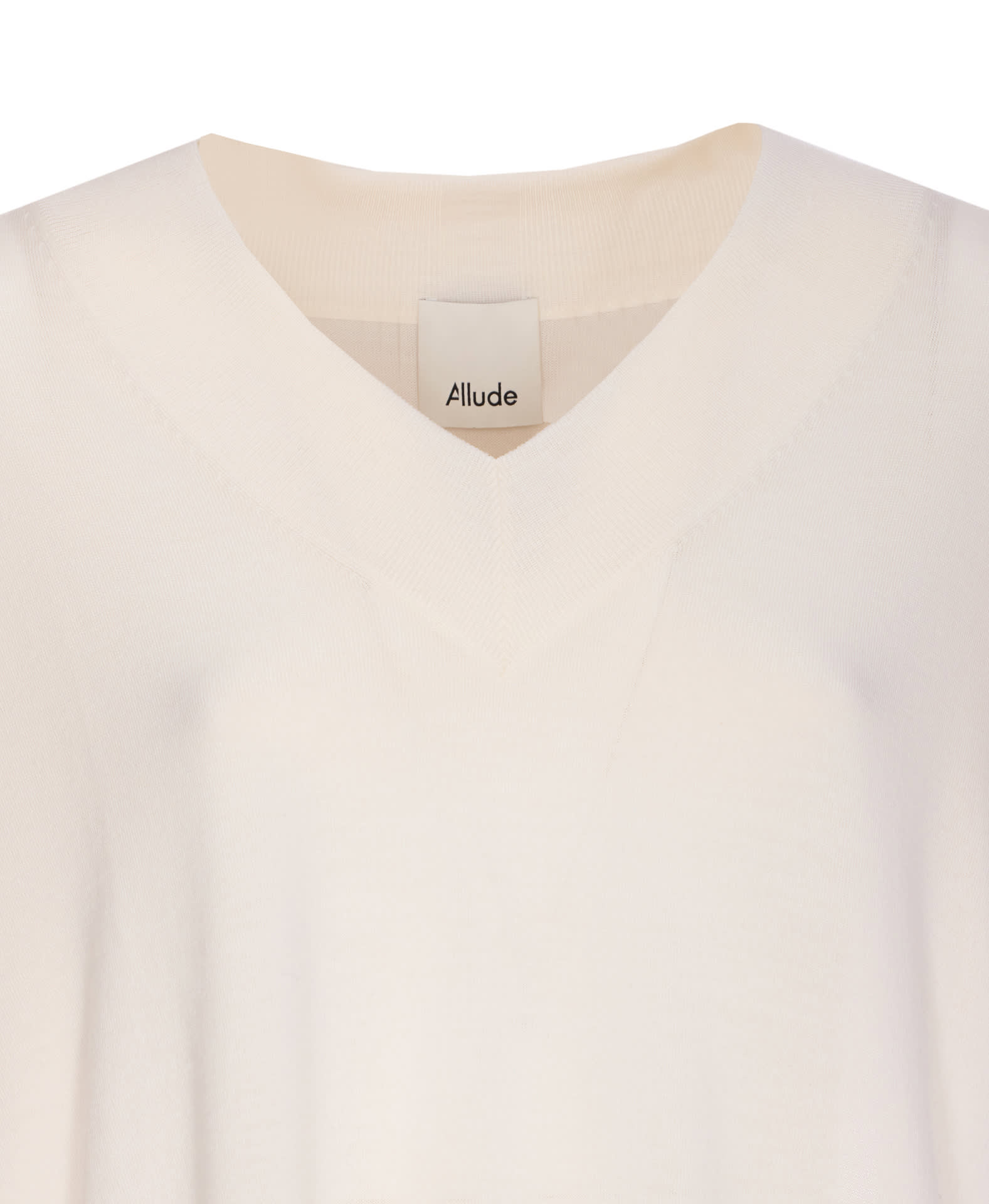 Allude Suéter Con Cuello De Pico - Blanco In White