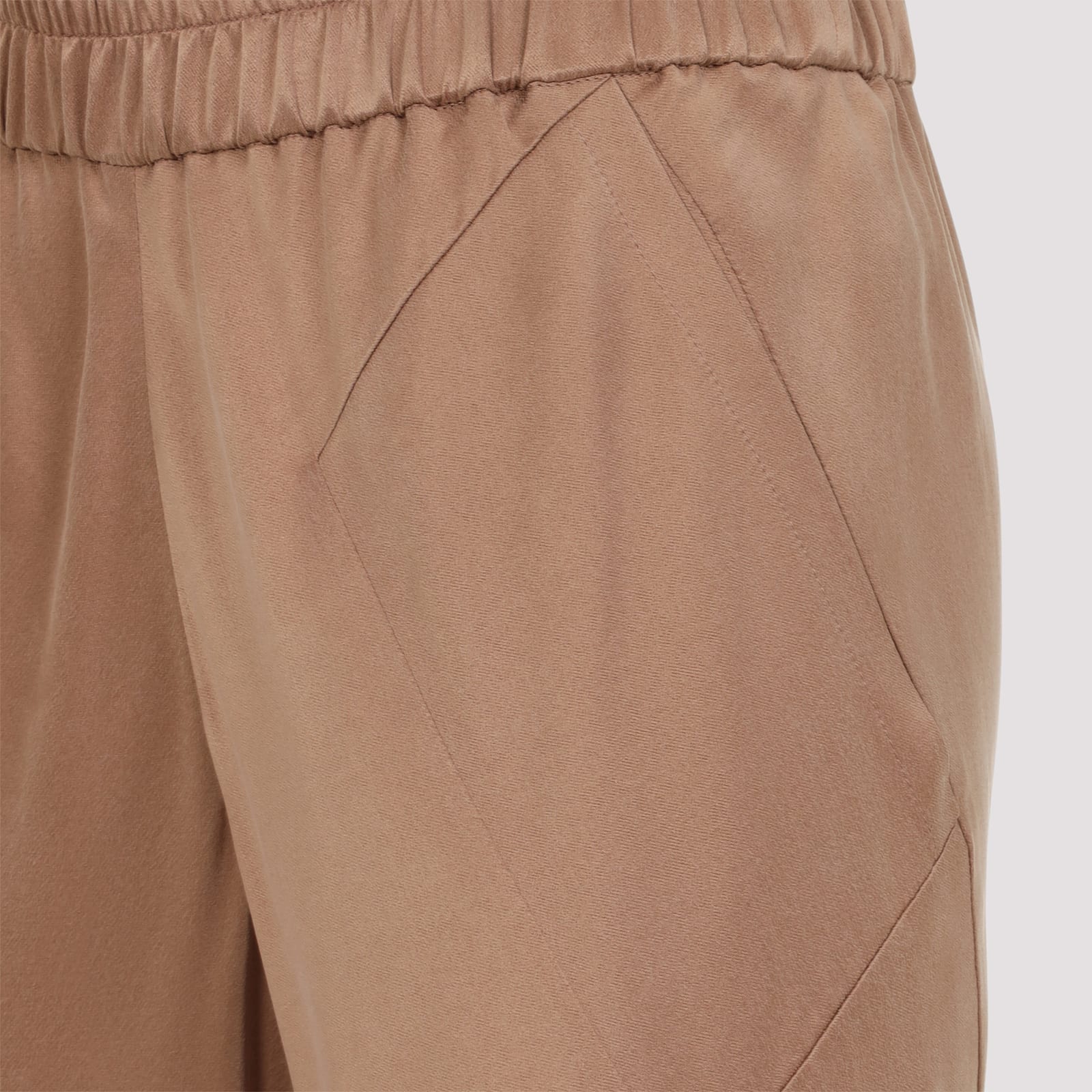 Giorgio Armani Viscose And Silk Blend Trousers In Red Clay
