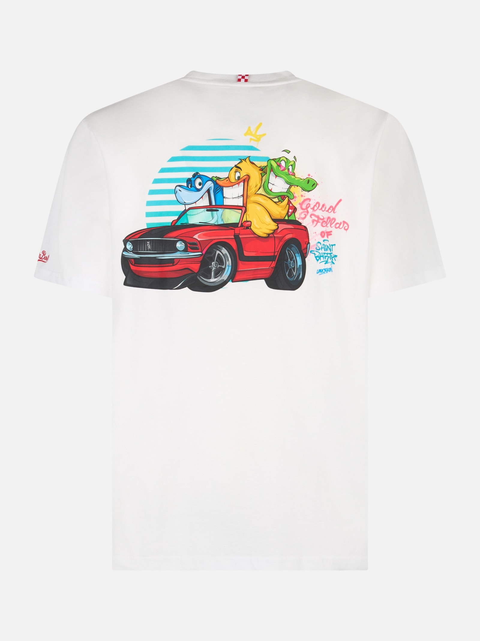 MC2 SAINT BARTH MAN COTTON T-SHIRT WITH CRYPTOPUPPETS GOOD FELLAS PLACED PRINT CRYPTOPUPPETS SPECIAL EDITION