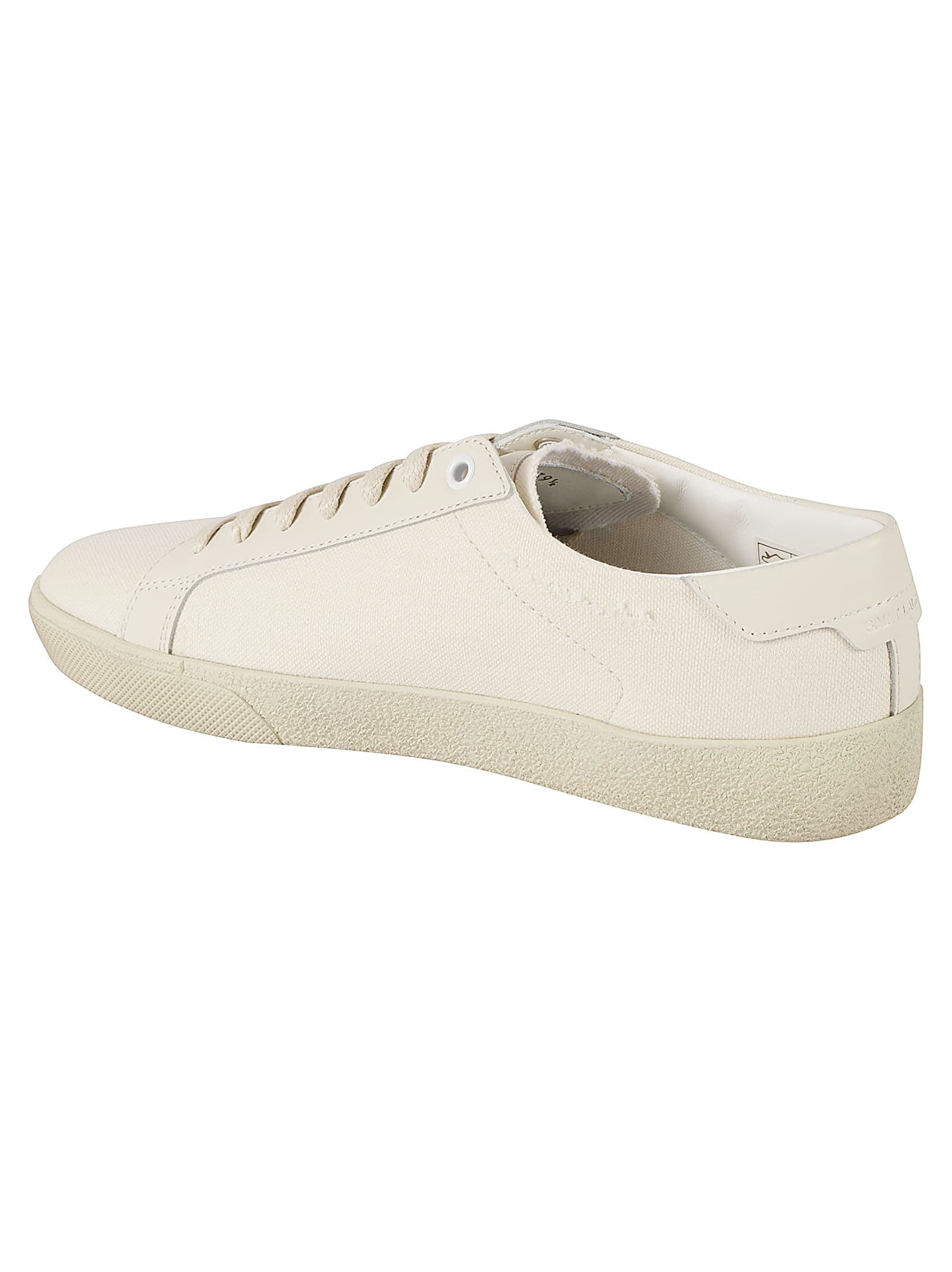 Shop Saint Laurent Sl06 Signature Low Top Sneakers In Panna