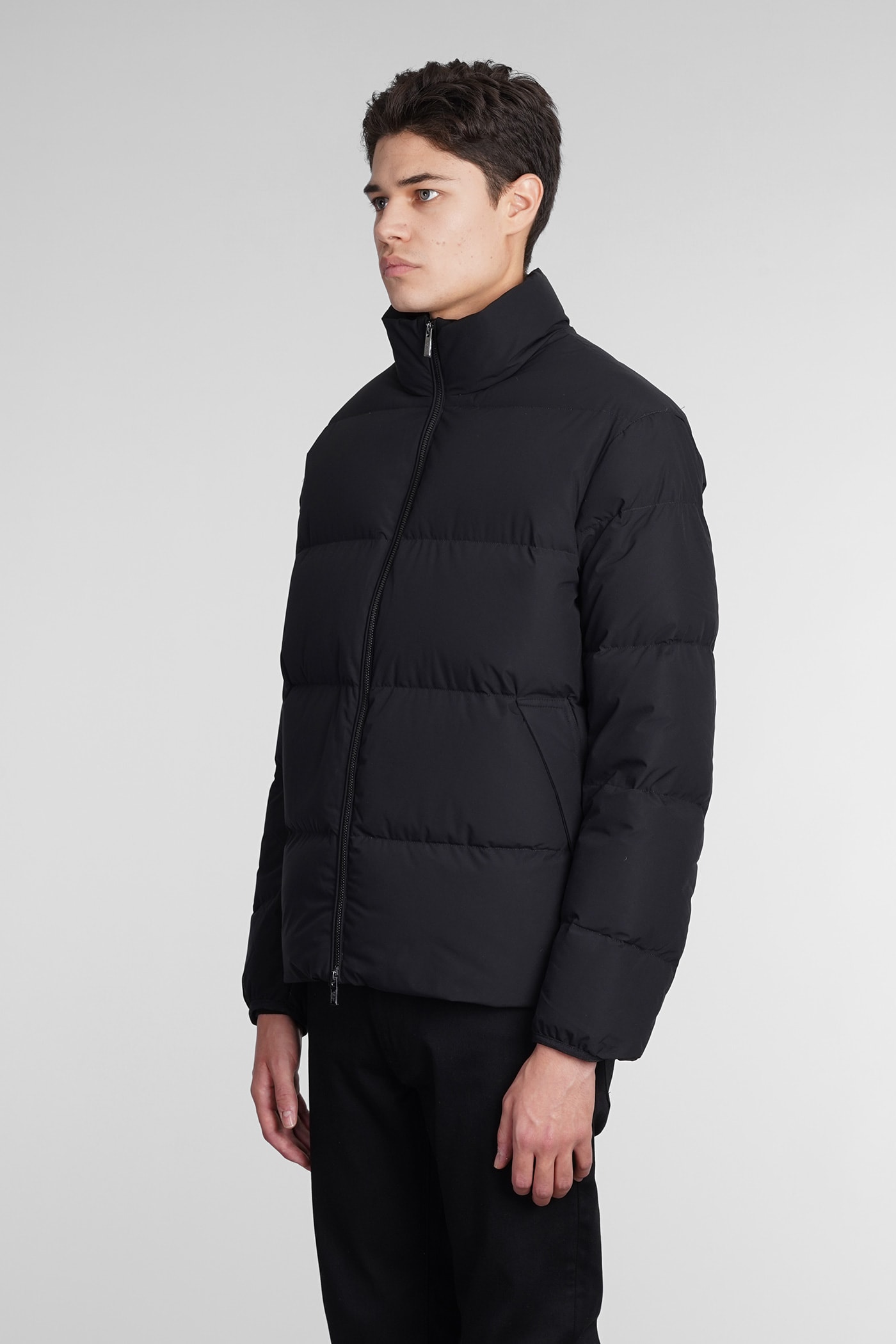 Shop Emporio Armani Puffer In Black Polyester