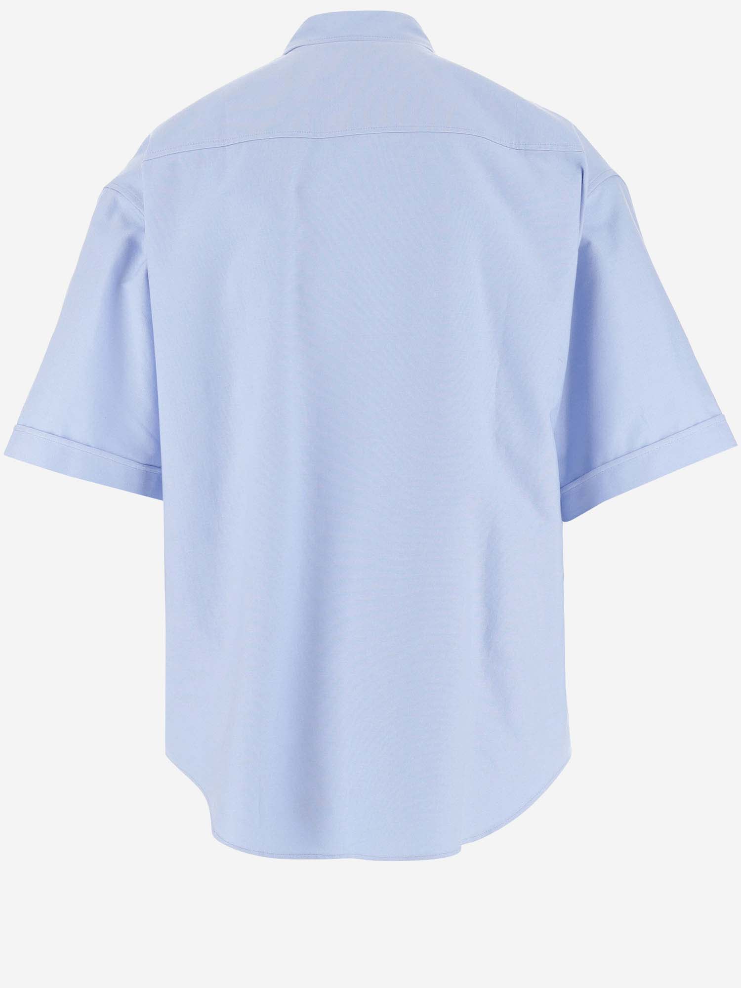 Shop Ami Alexandre Mattiussi Short Sleeve Shirt With Logo In Blue