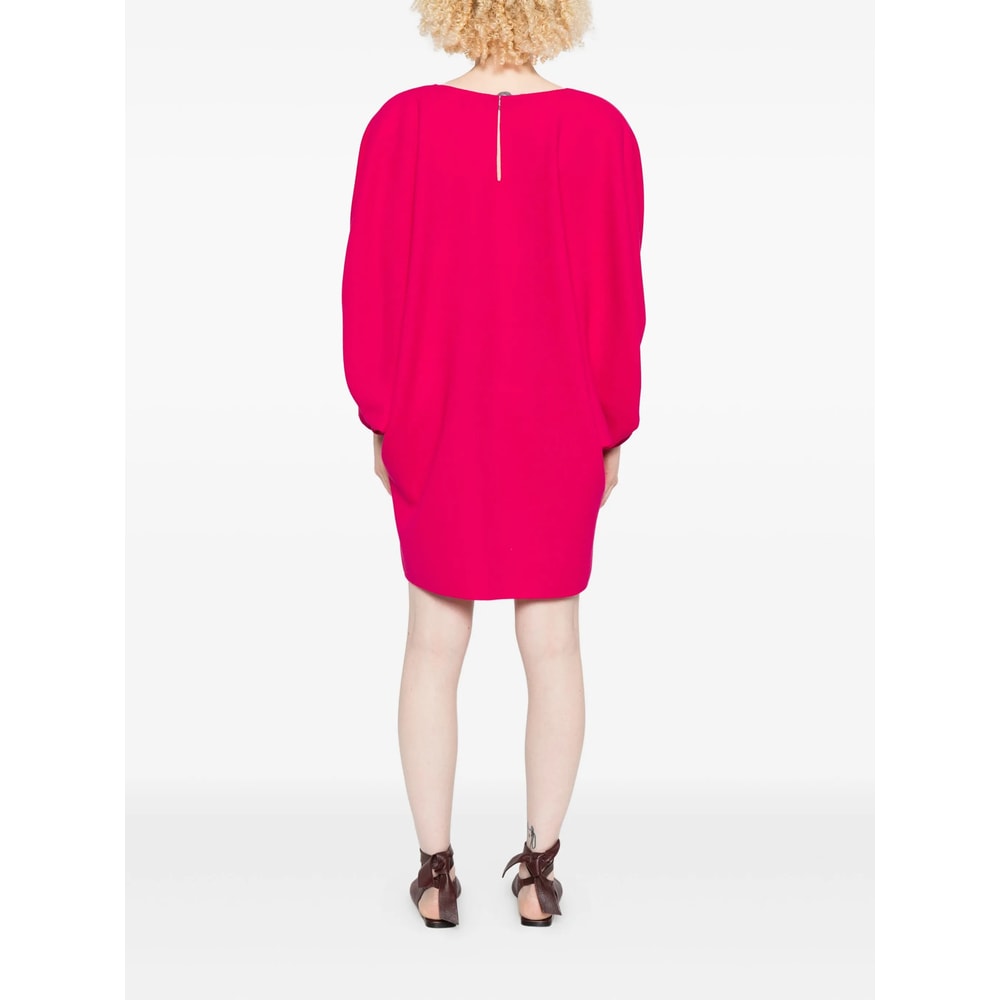Gianluca Capannolo Bubble Sleeve Round Neck Dress In Pink