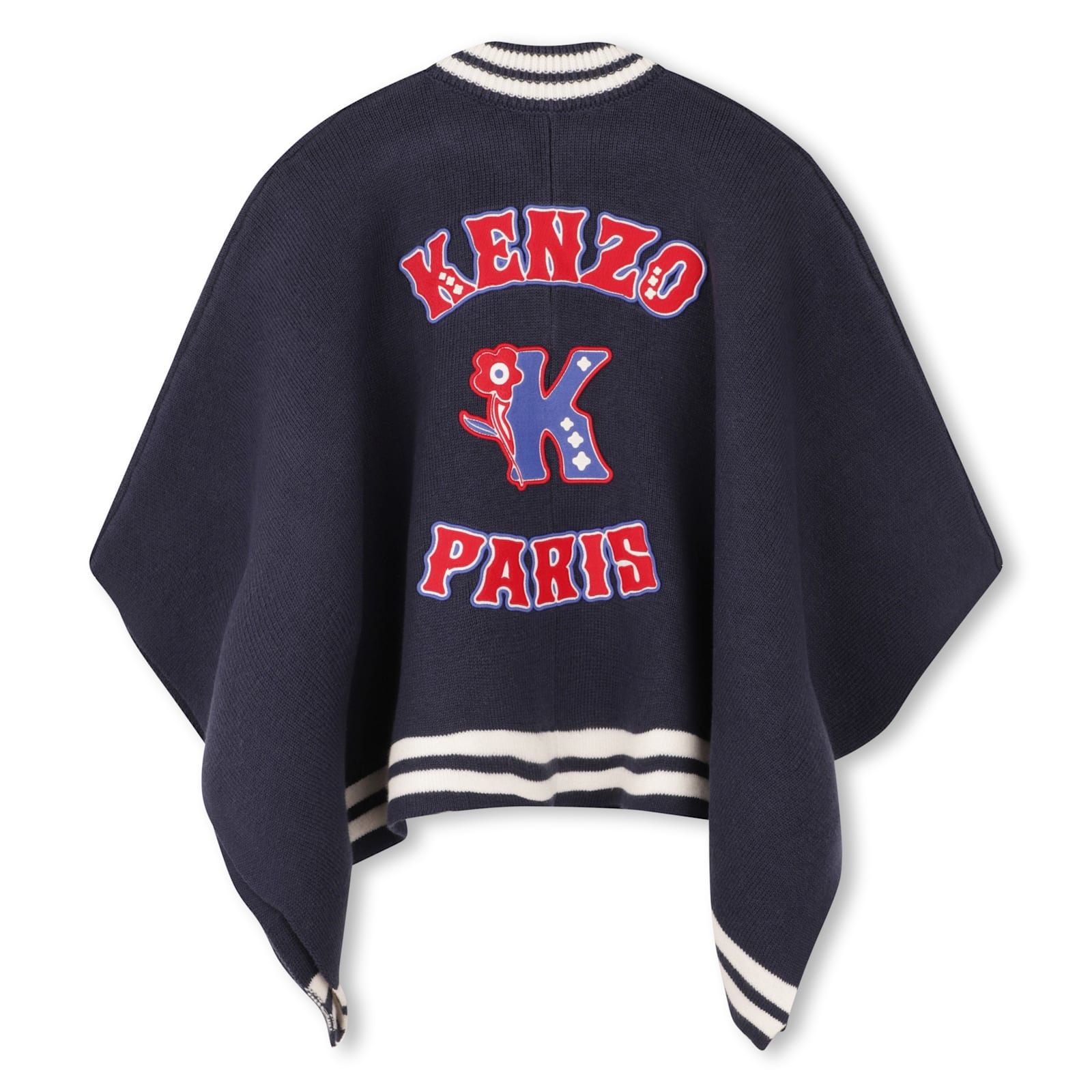 Shop Kenzo Cape With Application In Blue