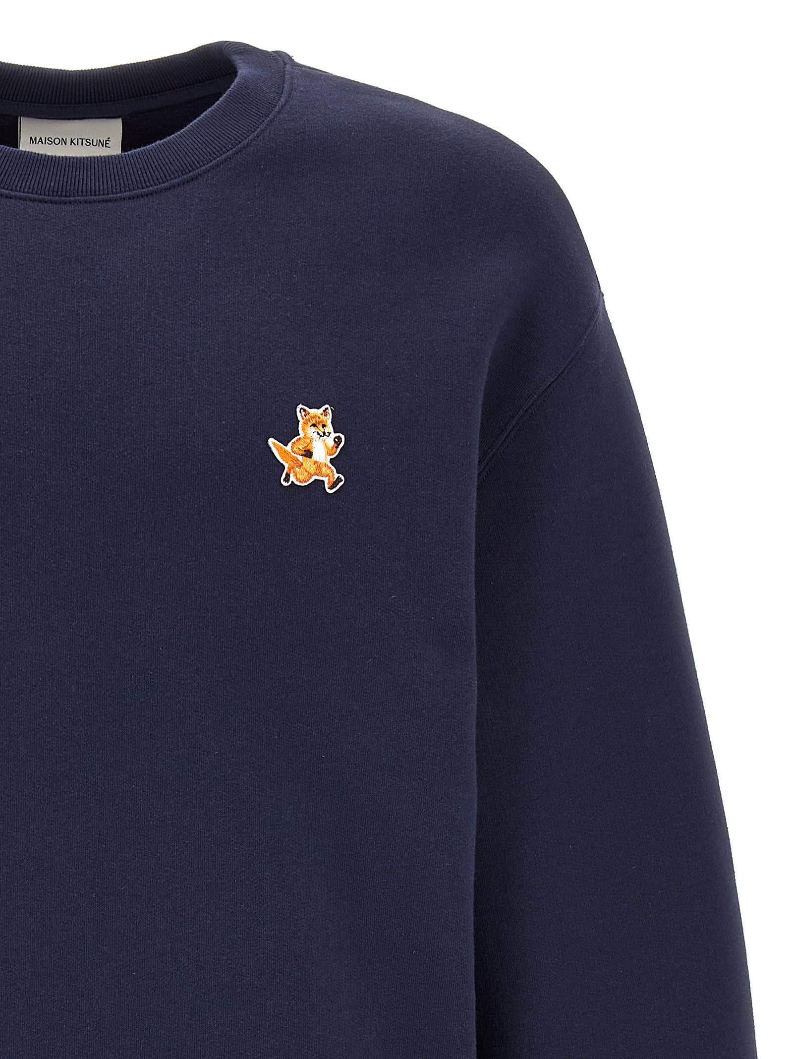 Shop Maison Kitsuné Speedy Fox Patch Sweatshirt In Blue