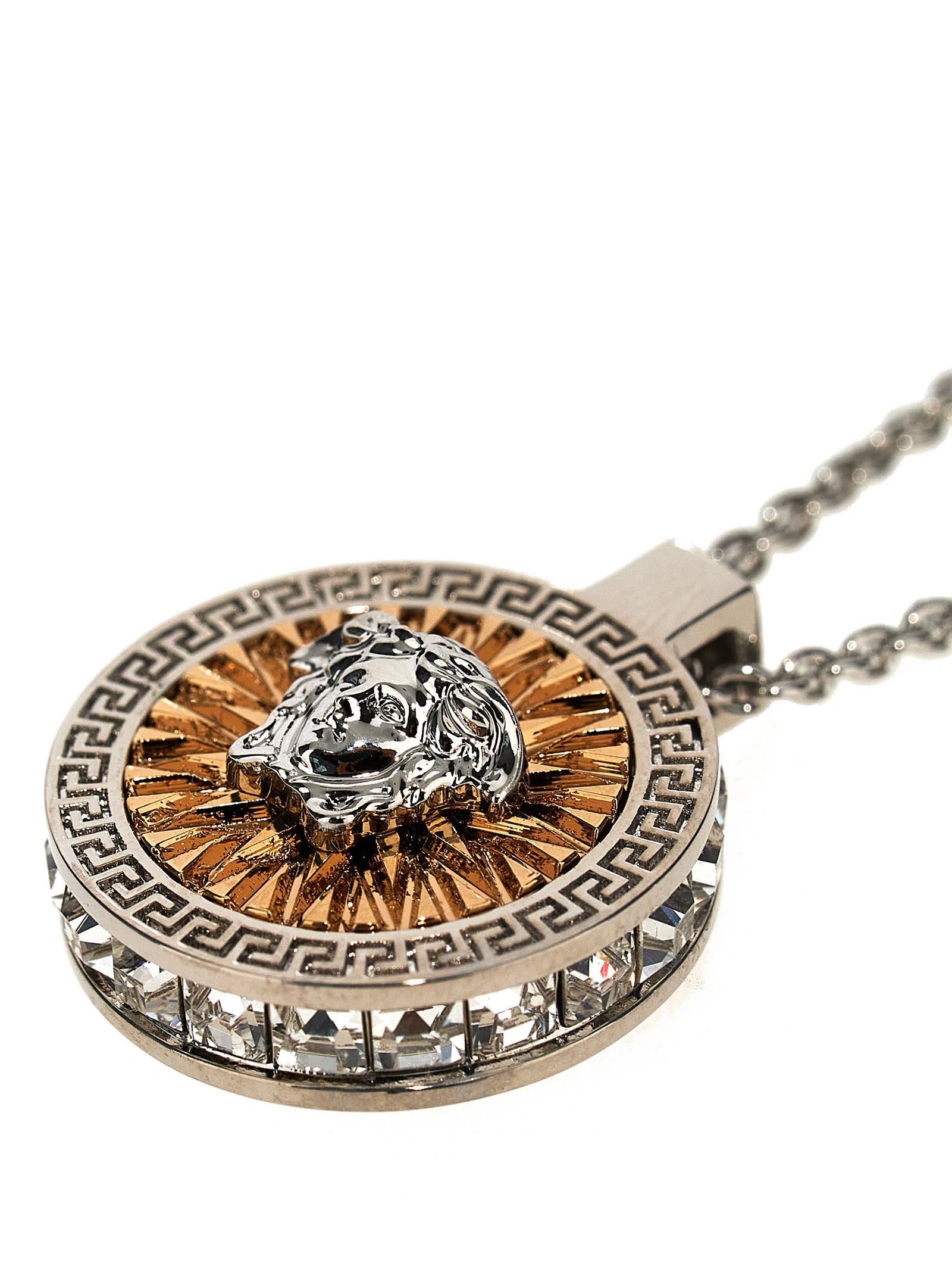 Shop Versace Icon Necklace In Silver