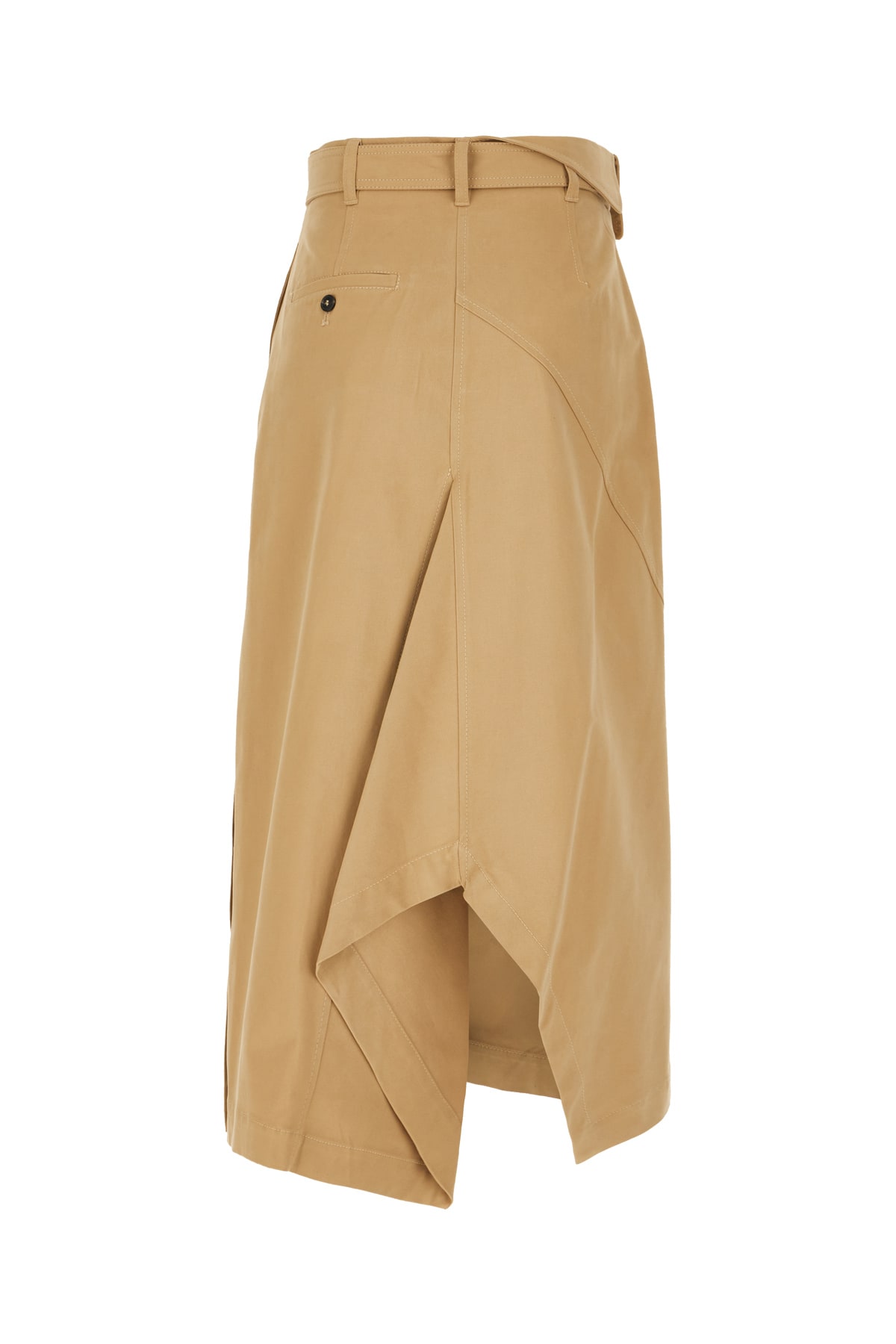 Shop Weekend Max Mara Beige Stretch Cotton Skirt