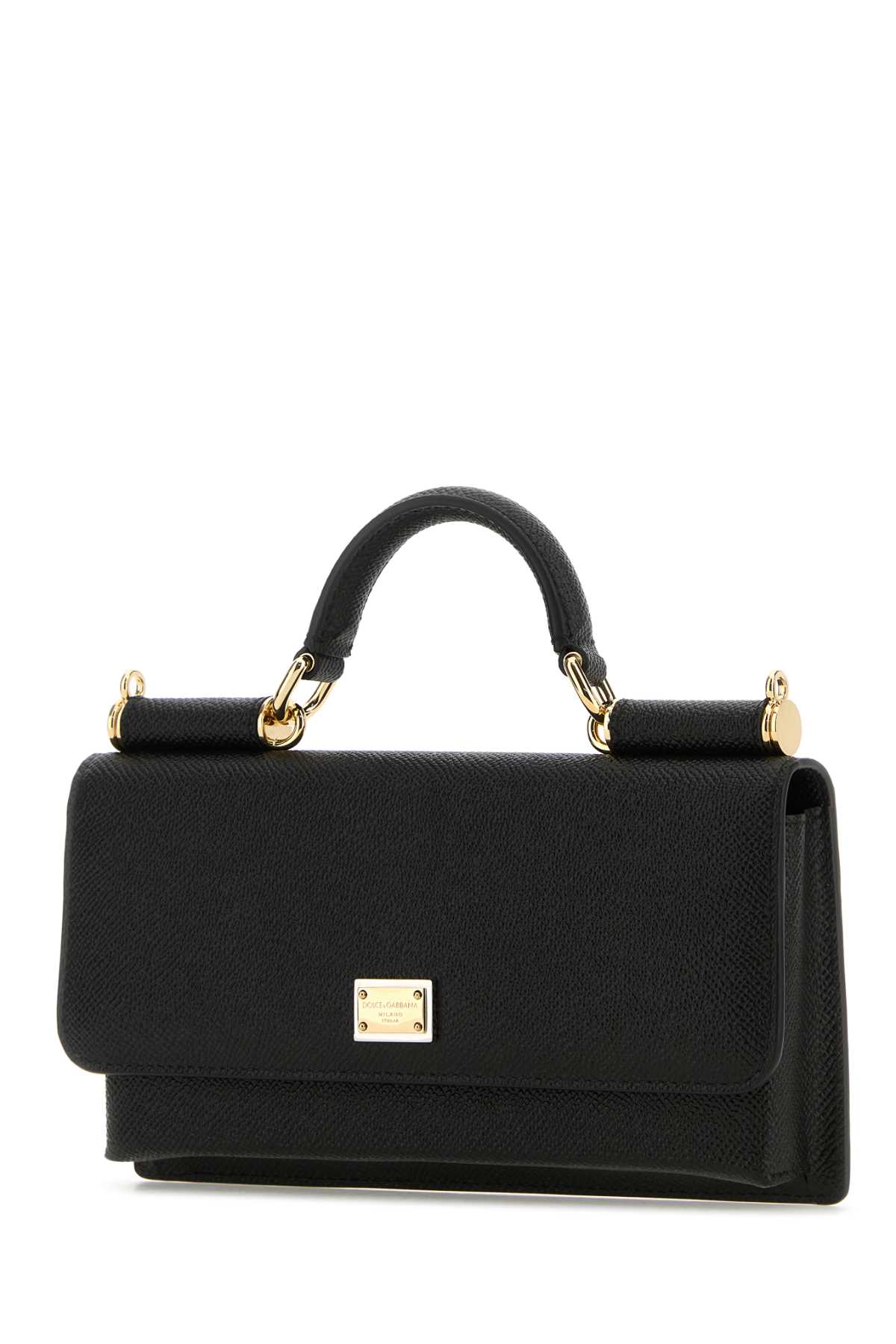 Dolce & Gabbana Black Leather Handbag In Black