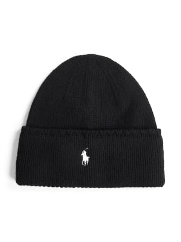 Polo Ralph Lauren Pony Beanie Hat Cold Weather In Black