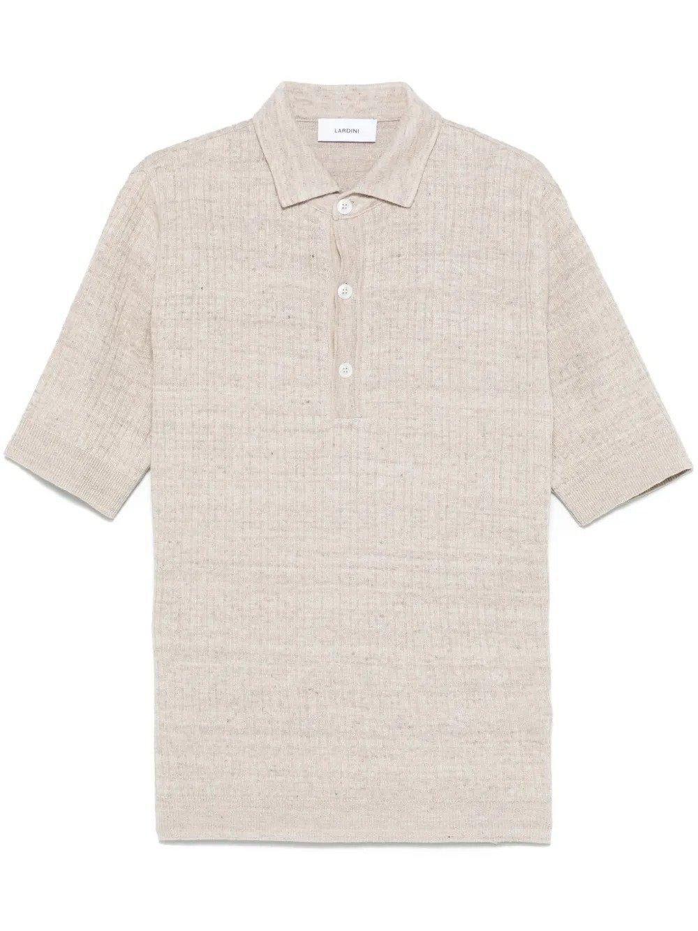 Lardini Ribbed Linen And Cotton-blend Polo Shirt
