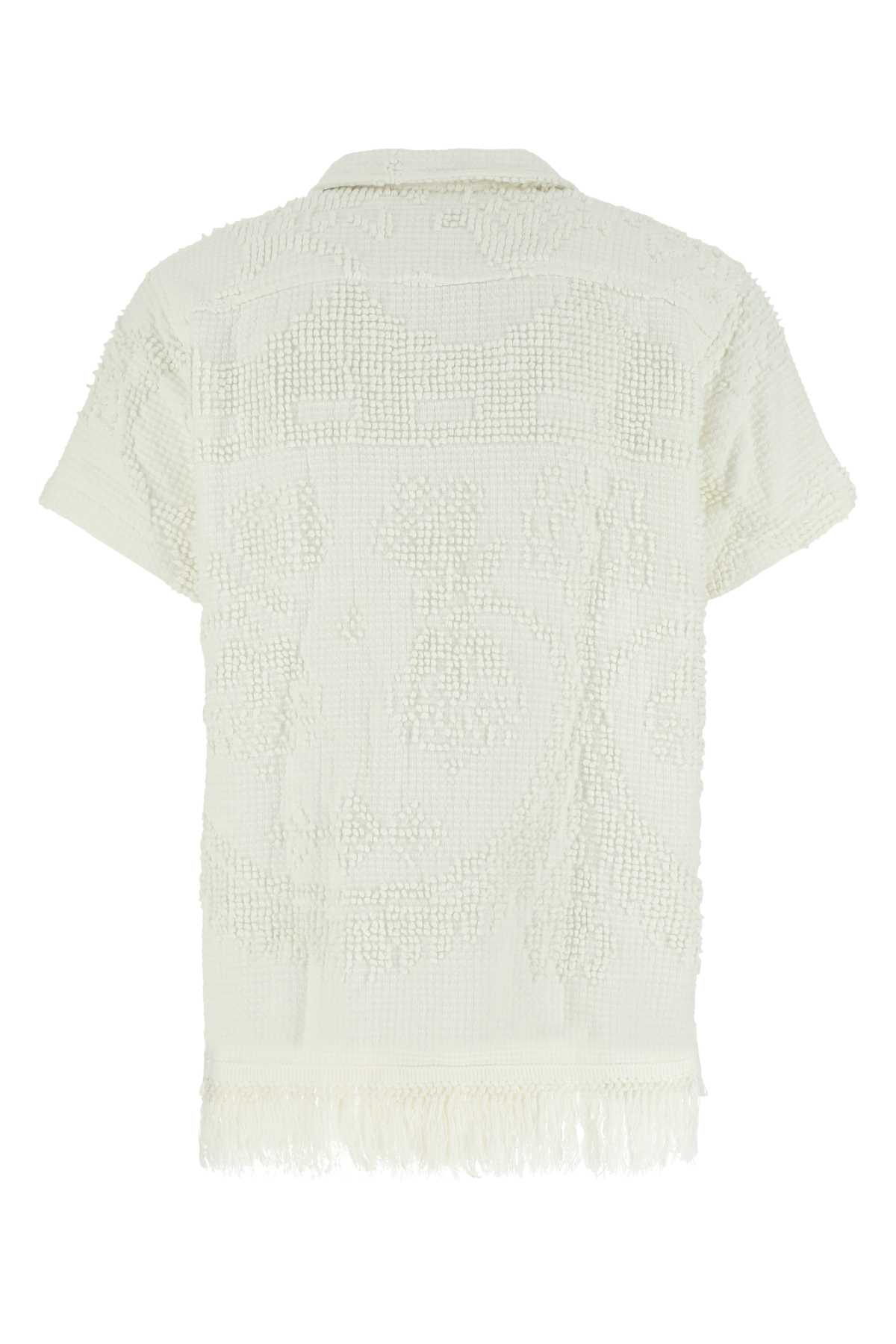 Shop Bode White Terry Fabric Shirt In Wtmlt