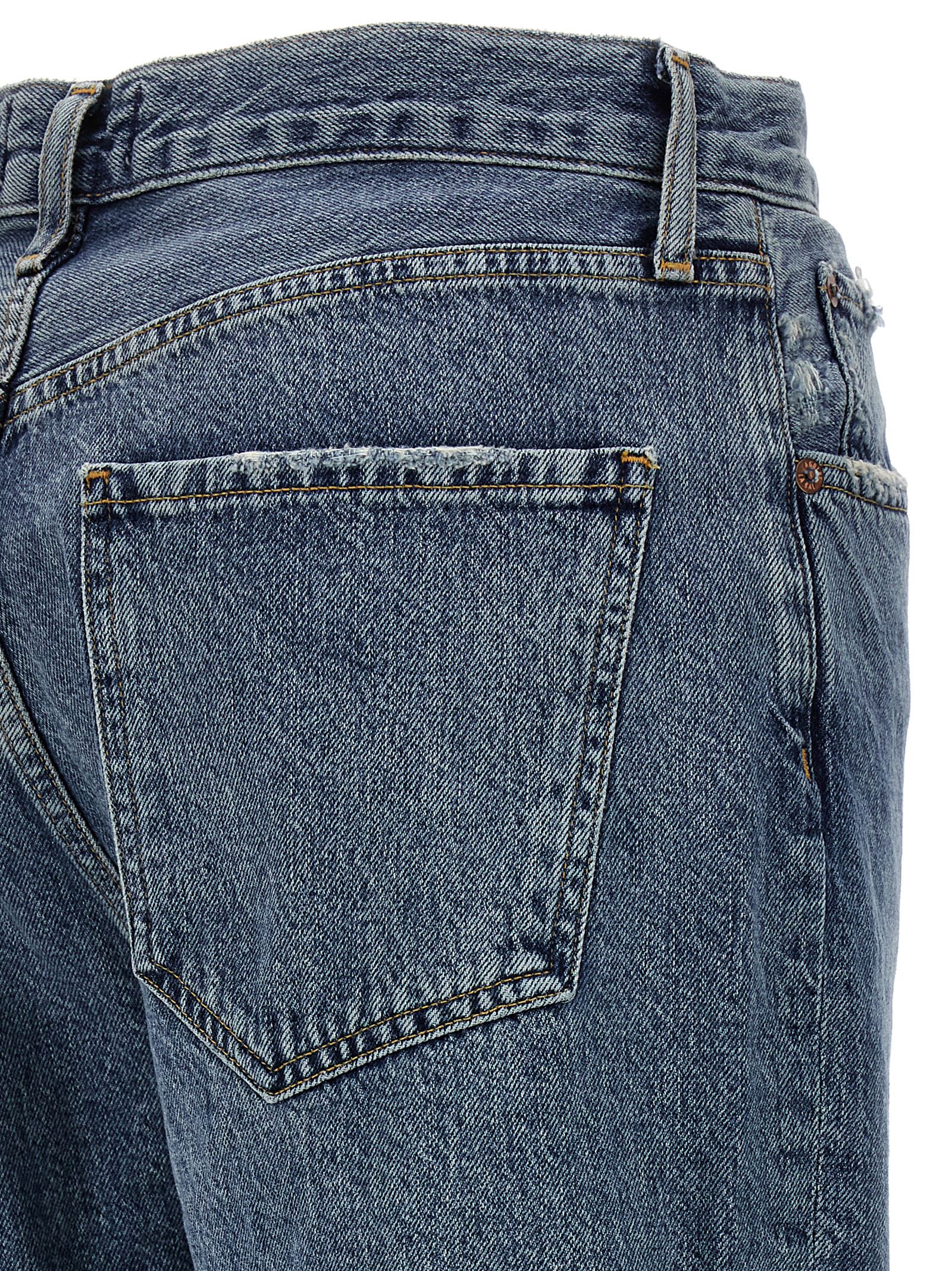 Agolde Riley Crop Jeans In Blue