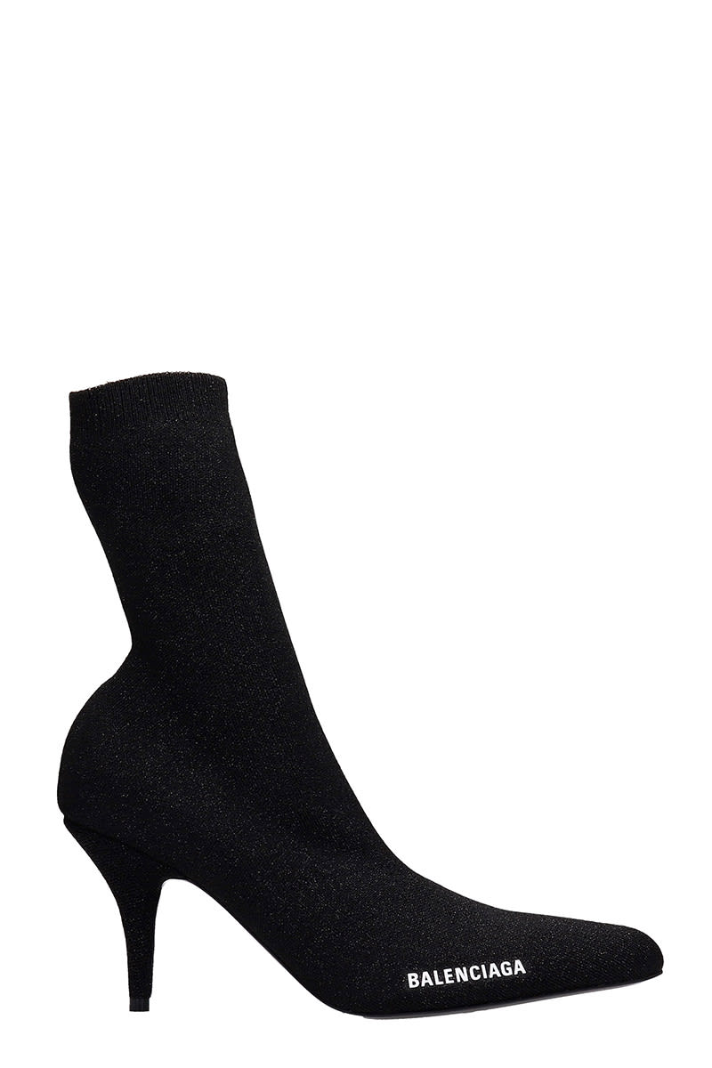 Balenciaga High Heels Ankle Boots In Black Synthetic Fibers