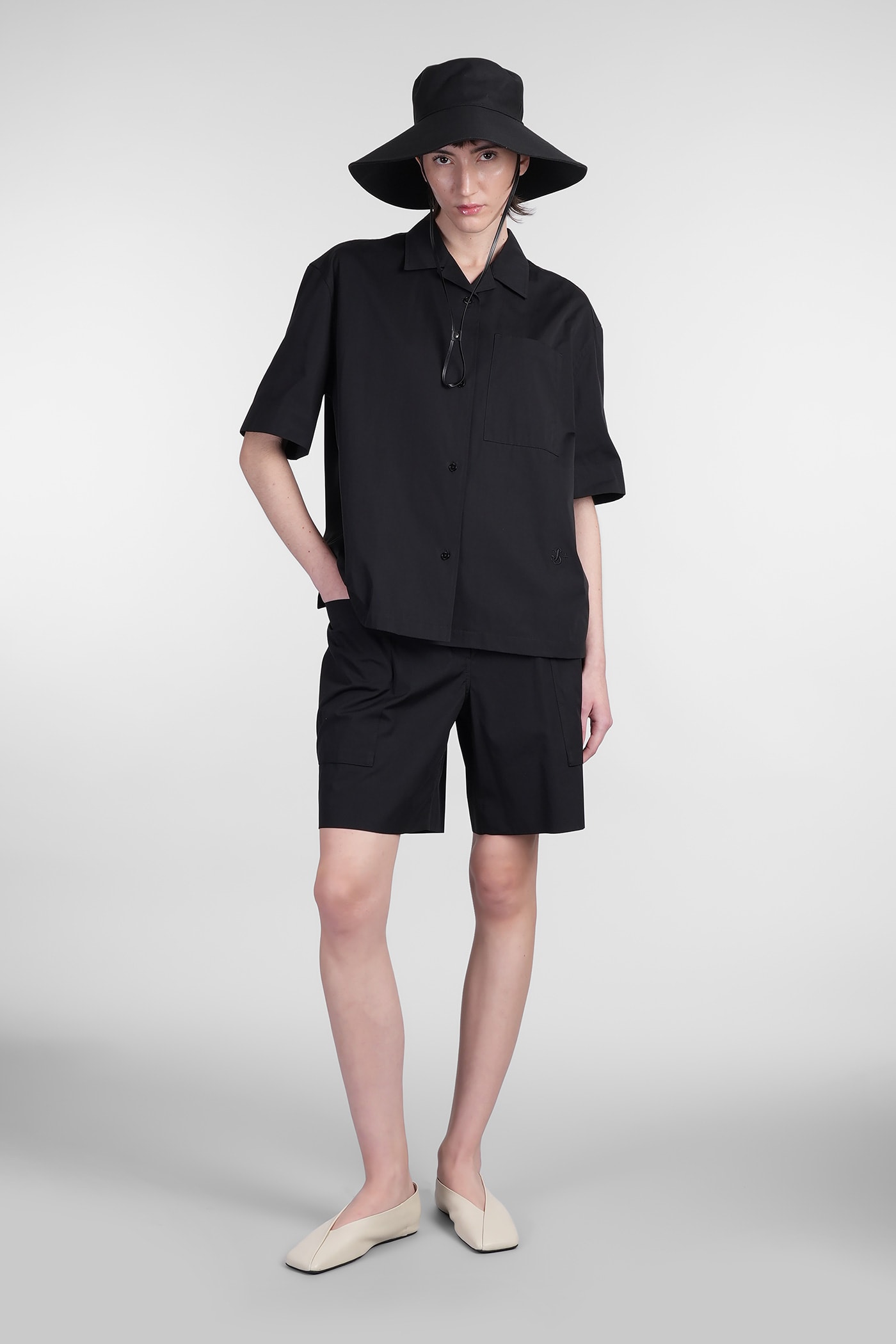 Jil Sander Shorts In Black Cotton