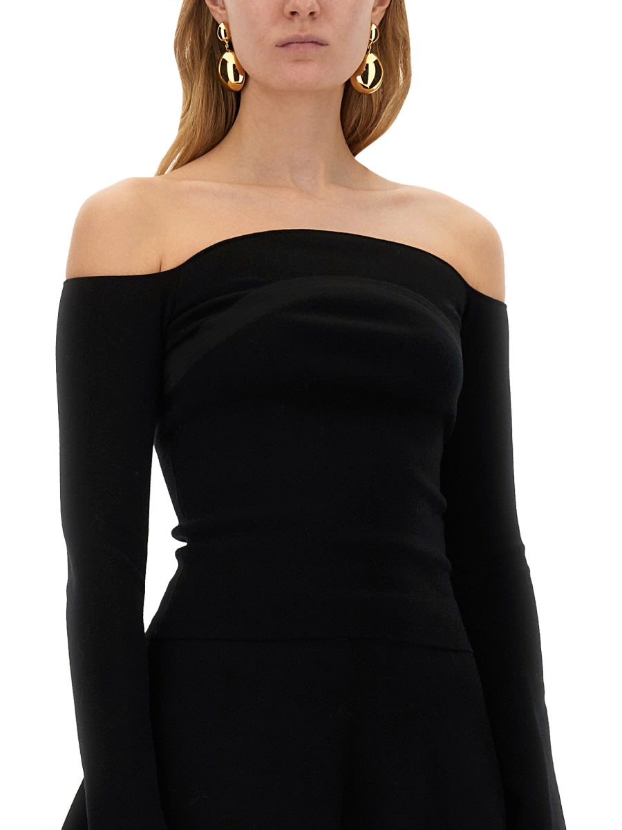 Shop Nina Ricci Top With Bardot Neckline In Black