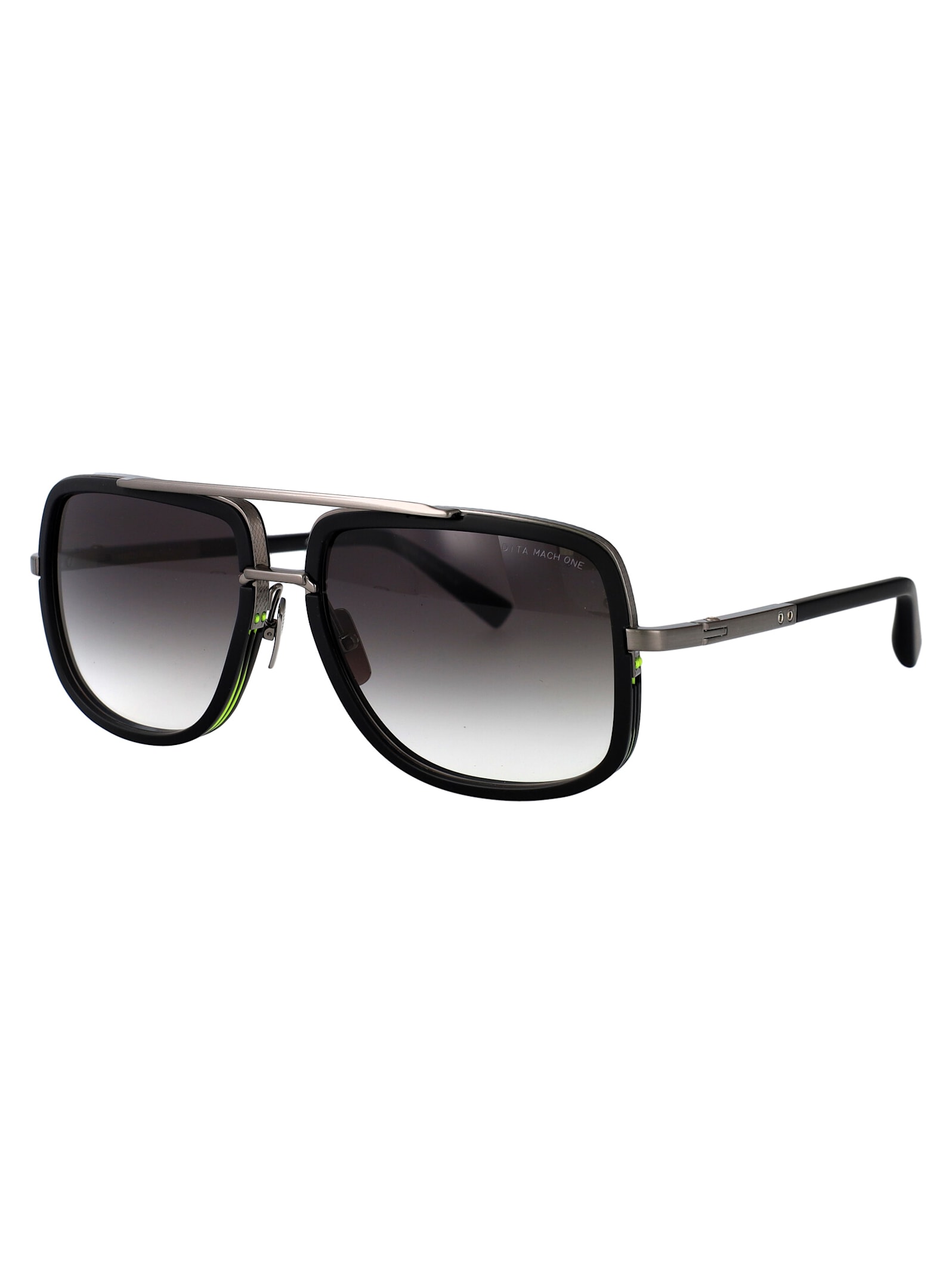 Dita Mach-one Sunglasses In Matte Black-antique Silver W/ Dark Grey To Clear - Ar
