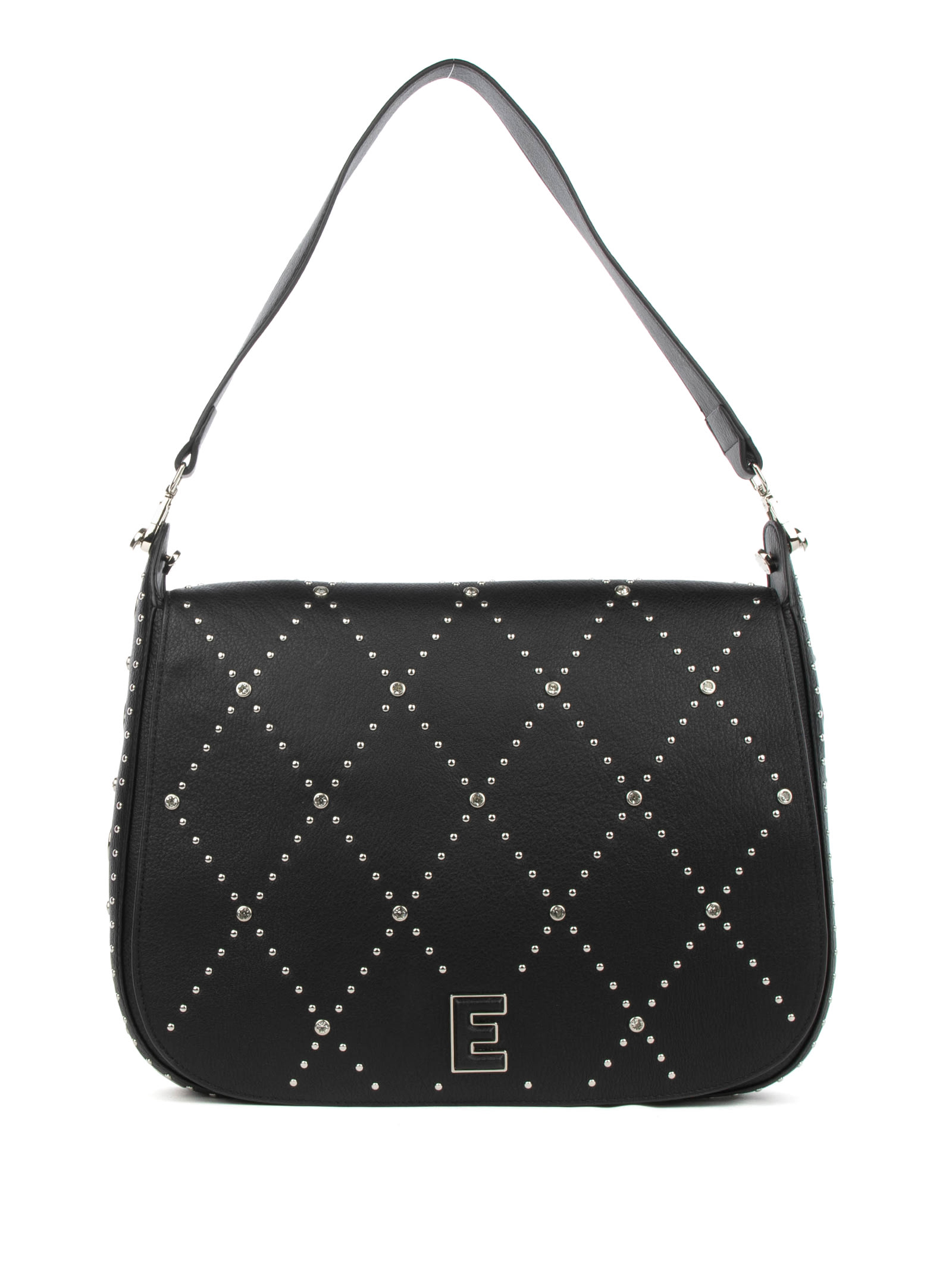 Black Jewel Shoulder Bag In Eco Leather