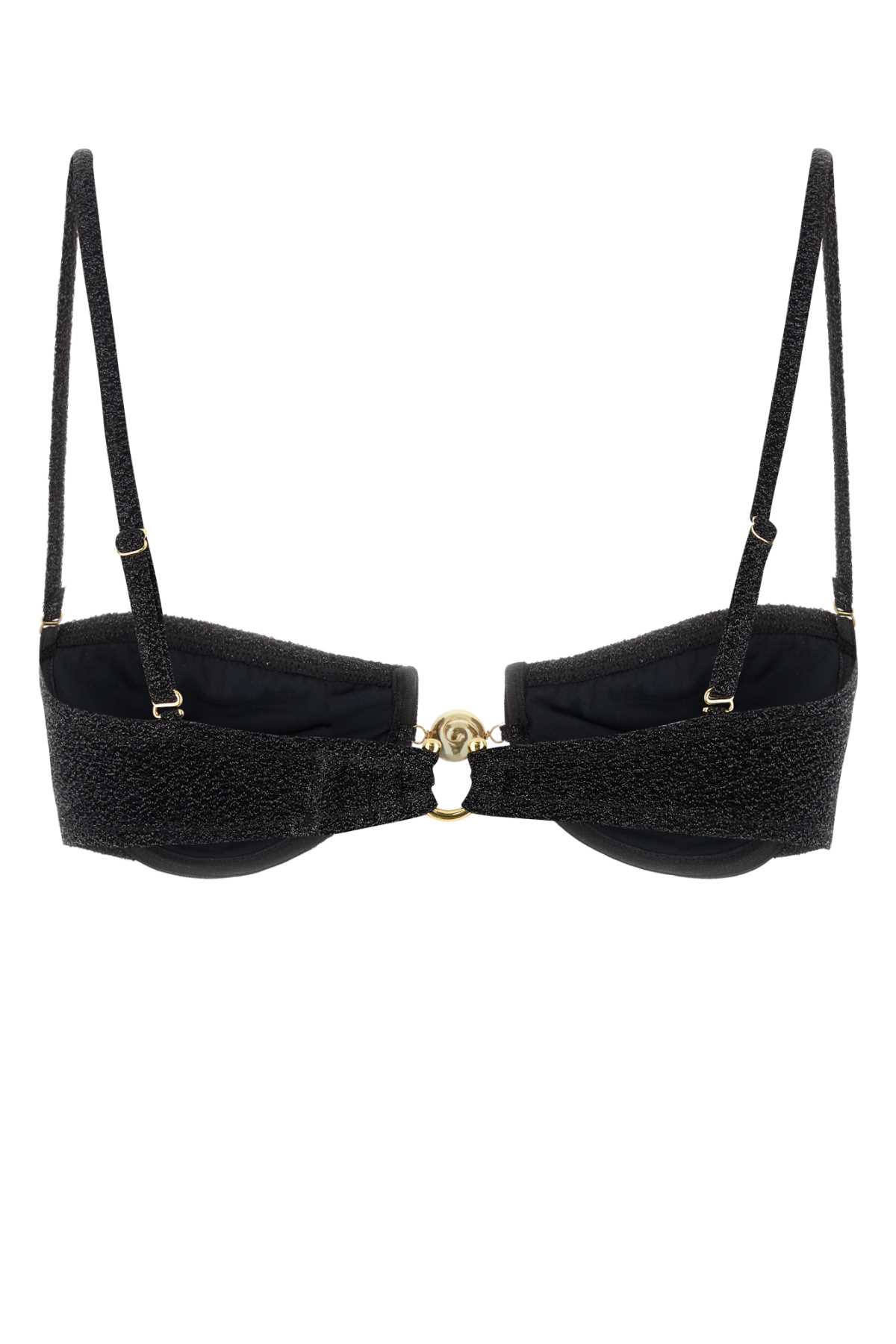 REINA OLGA BLACK STRETCH NYLON HOMMOND BIKINI TOP