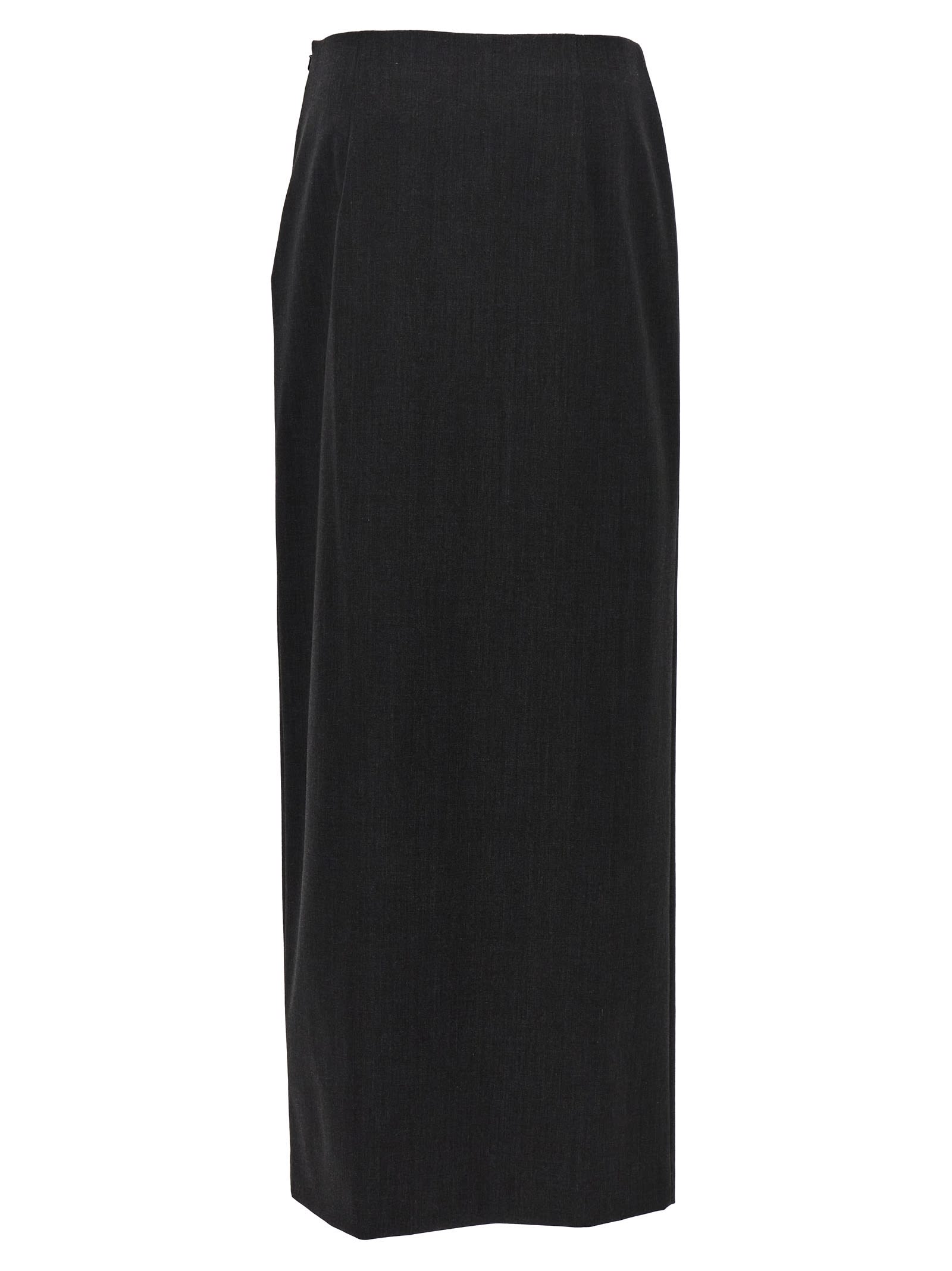 Shop Alberta Ferretti Side Split Skirt In Gray