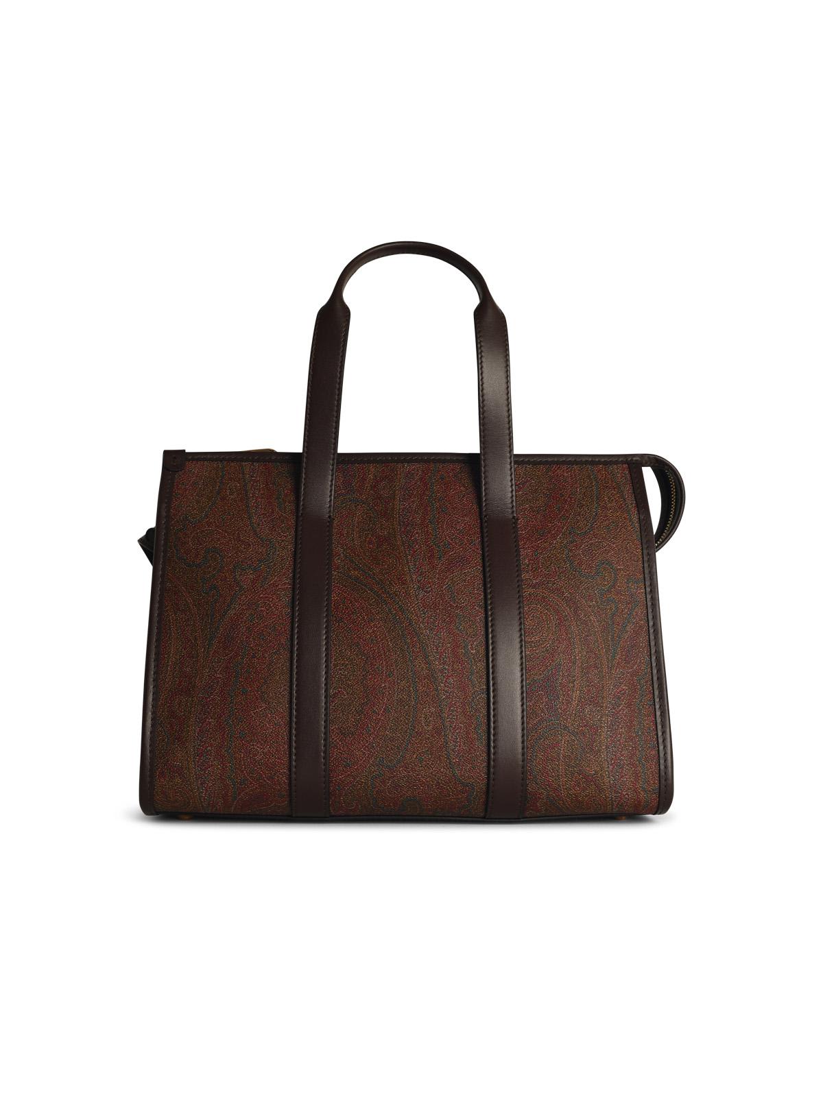 arnica Brown Shiny Leather Shopping Bag