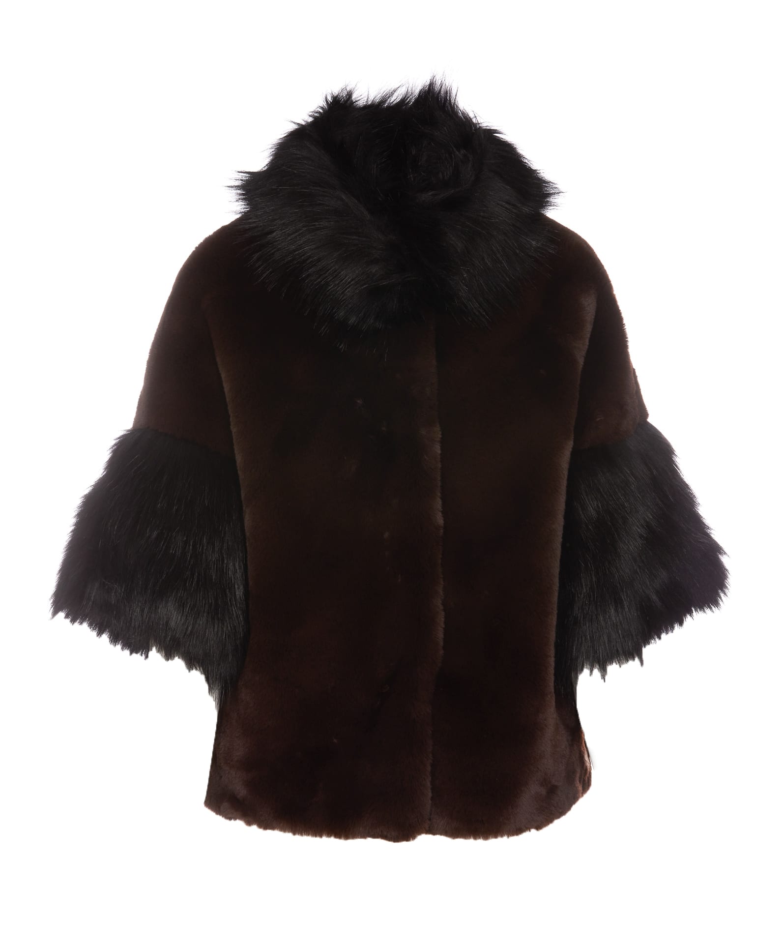 Bully Eco Furry Jacket In Brown