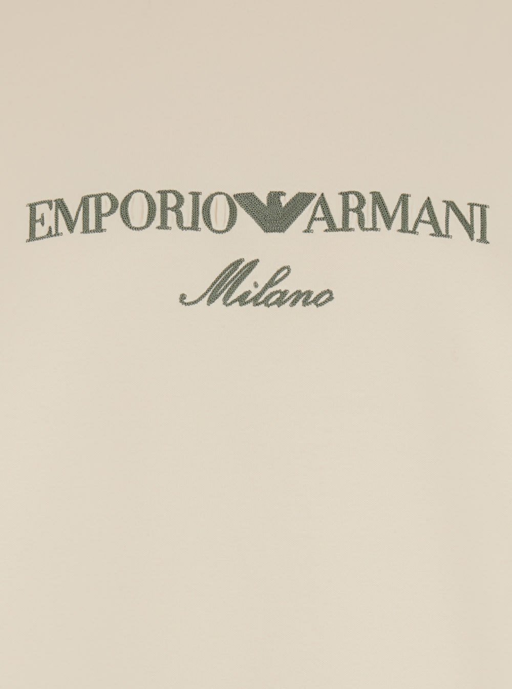Emporio Armani White Crewneck Sweatshirt With Maxi Logo Lettering On The Front In Cotton Blend Stretch Man In White