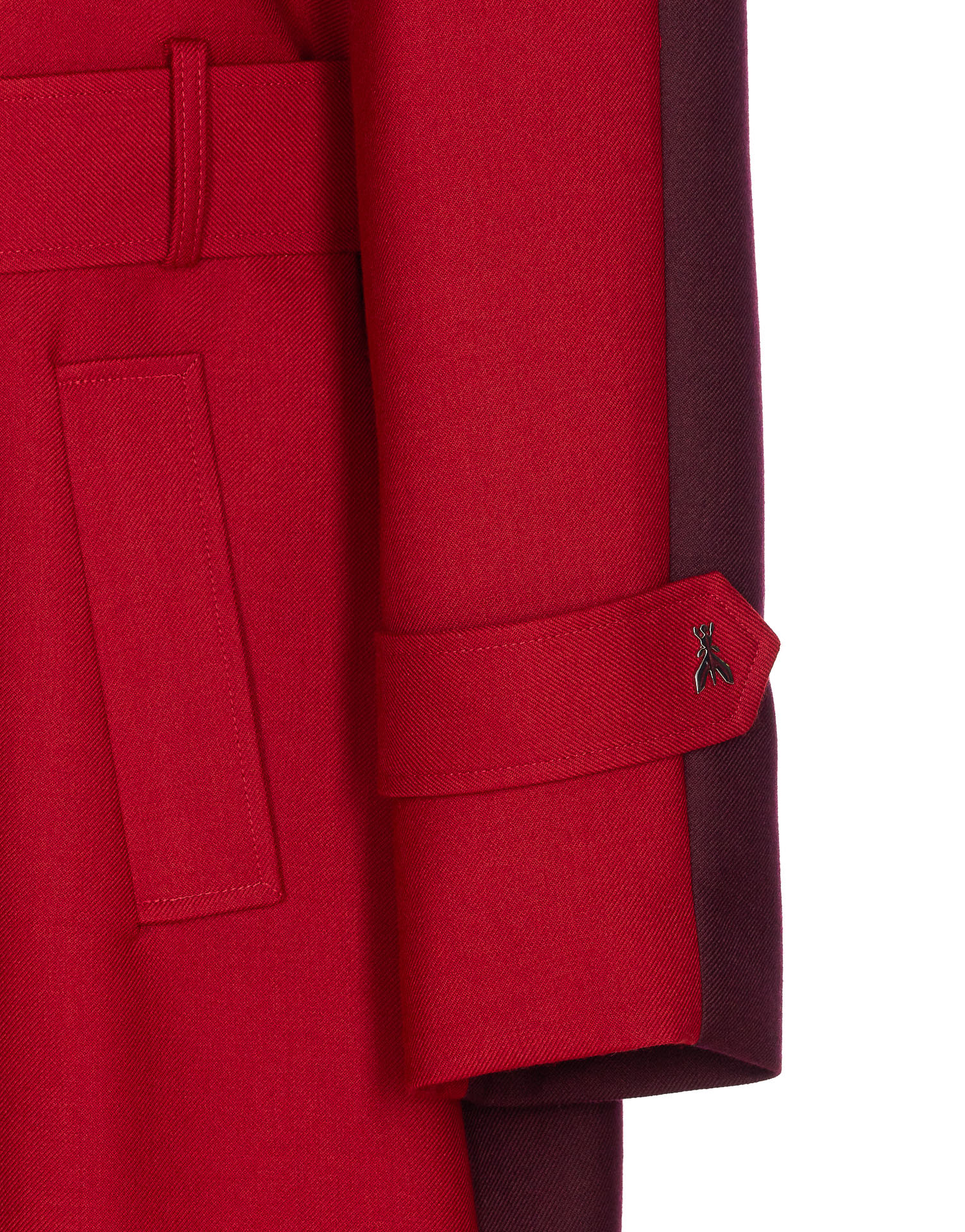 Patrizia Pepe Double-breasted Wool Trench Coat In Red