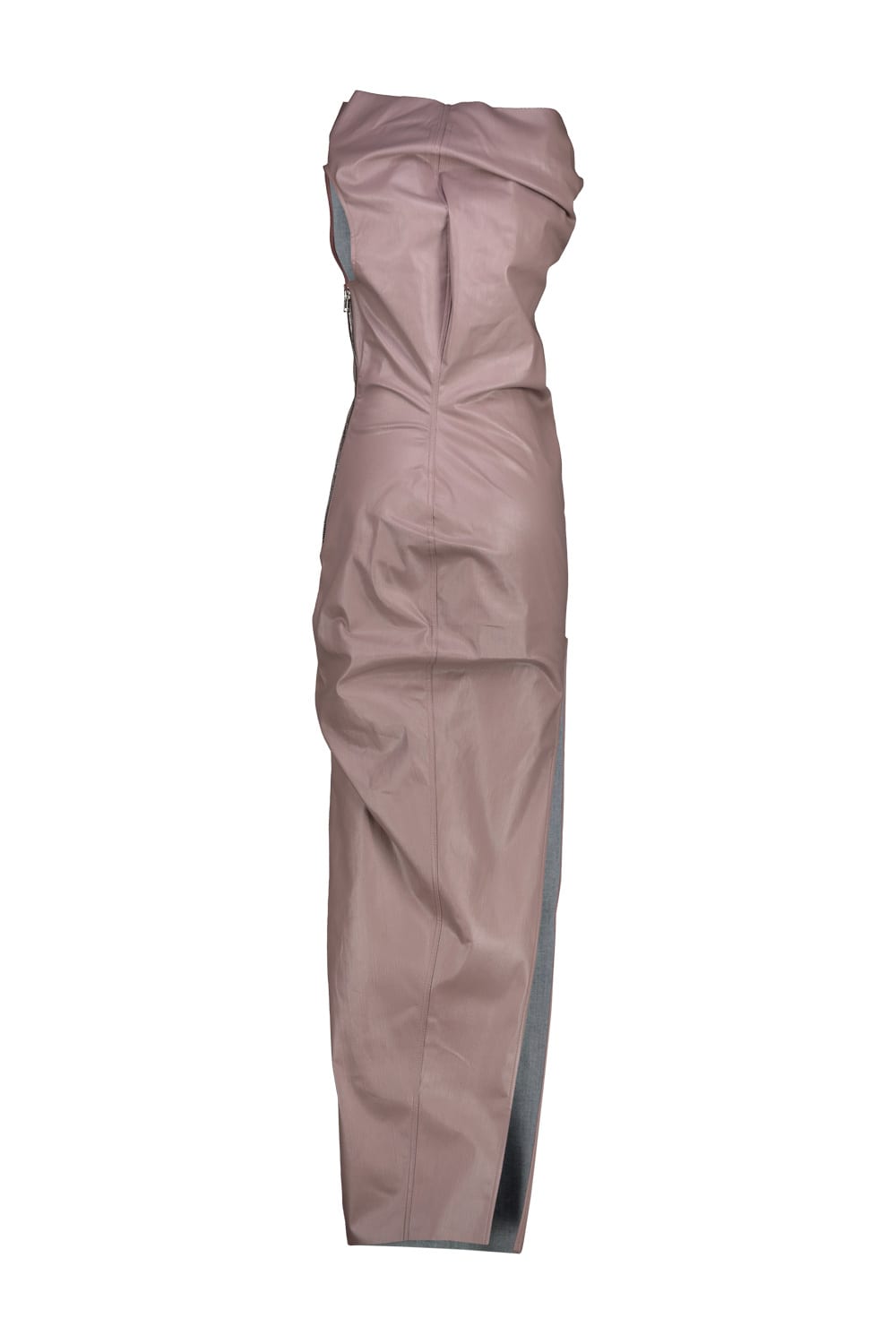 Shop Rick Owens Athena Denim Gown In Dusty Pink