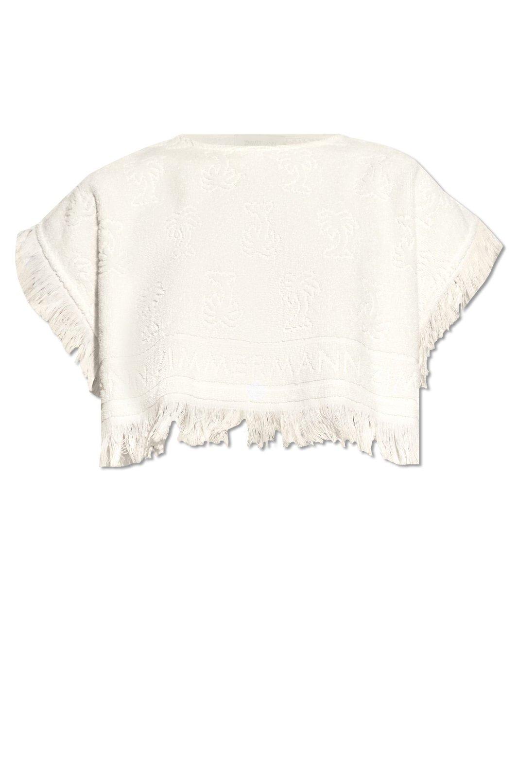 Shop Zimmermann Alight Towelling Round-neck Cropped Top In White