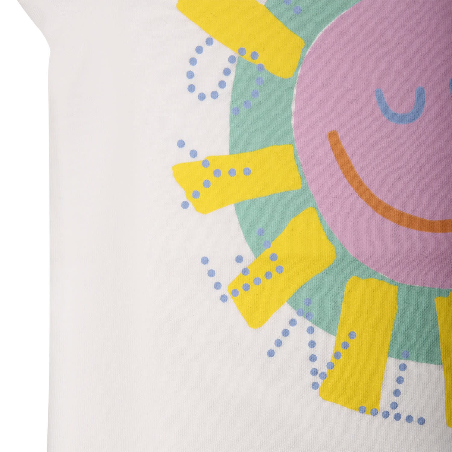Shop Stella Mccartney White T-shirt For Baby Girl With Multicolor Sun Print