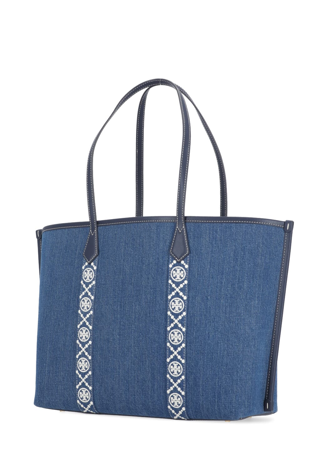 Shop Tory Burch Perry Triple Tote Shopping Bag In Blue