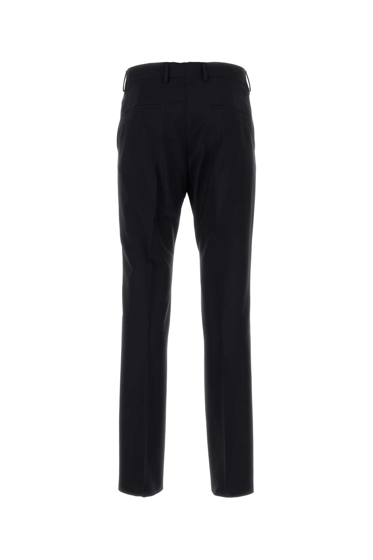 Shop Valentino Midnight Blue Wool Blend Pant In Navy
