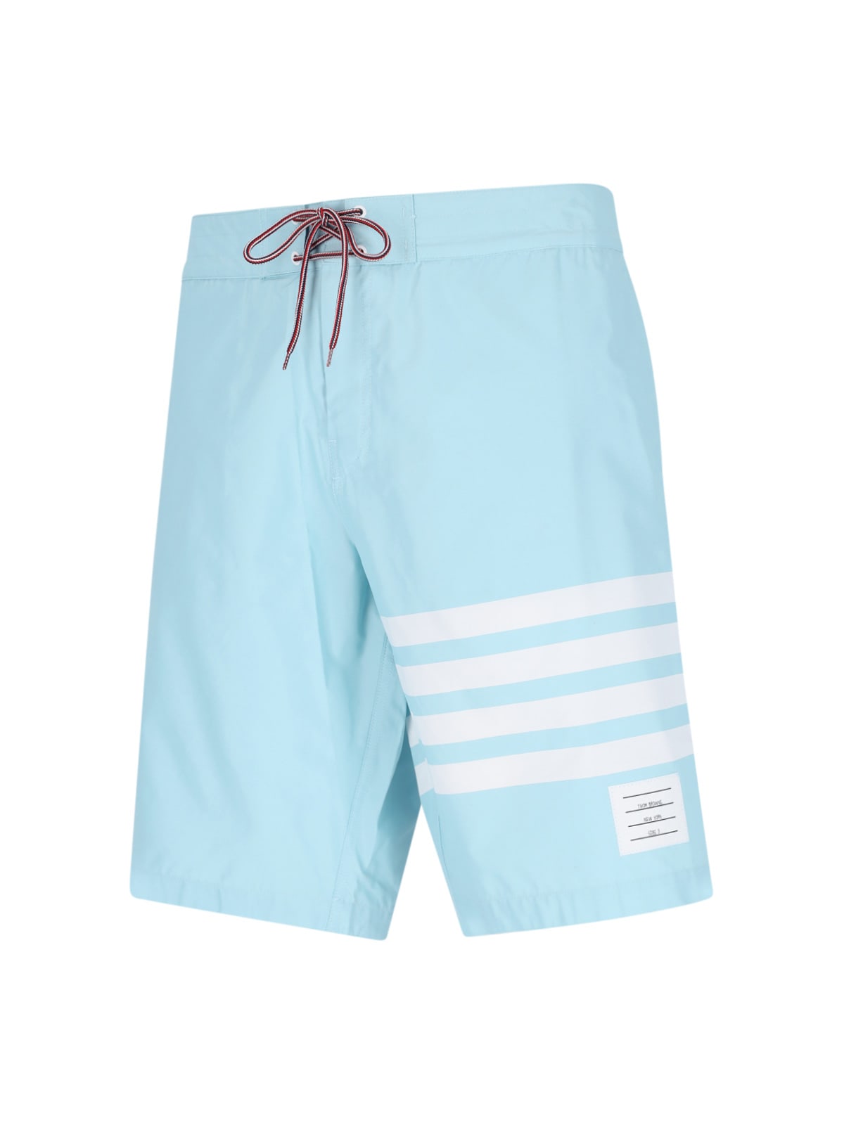Shop Thom Browne 4-bar Swim Shorts In Light Blue