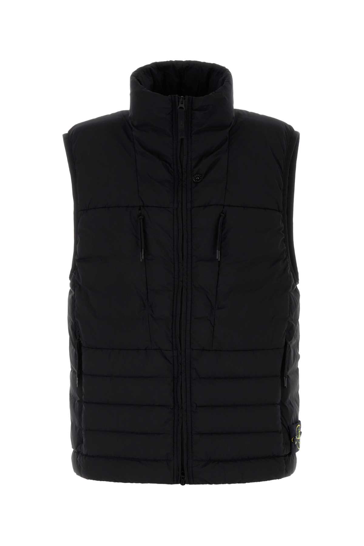 Stone Island Down Vest With Seamless Feather Tunnels And Anti-drop In Black