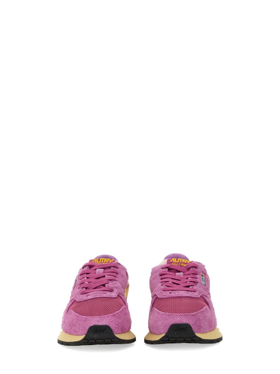 Autry 'reelwind' Violet Low Top Sneakers With Logo Patch On Tongue And Side In Pink