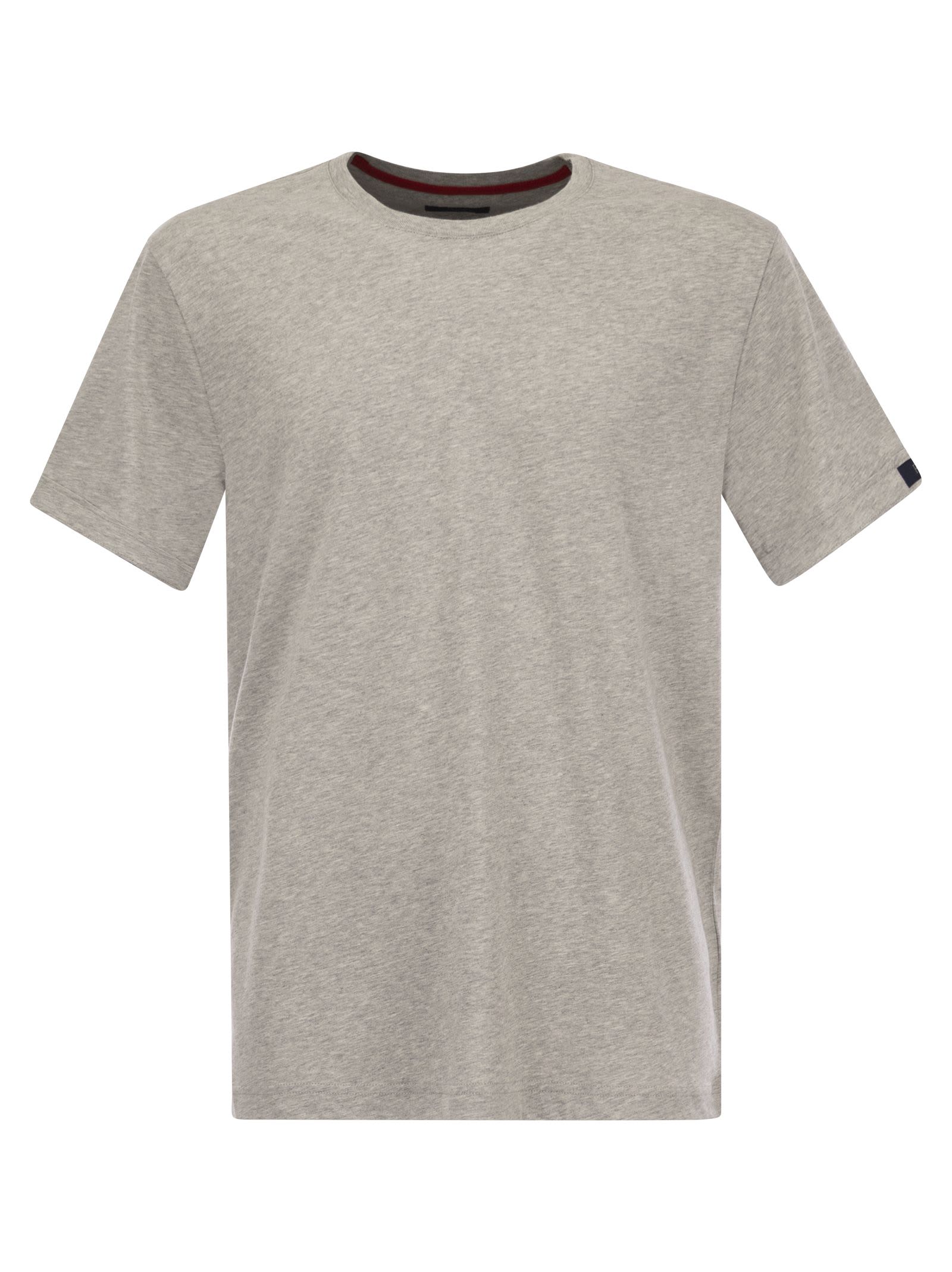 Shop Fay Cotton T-shirt In Grey