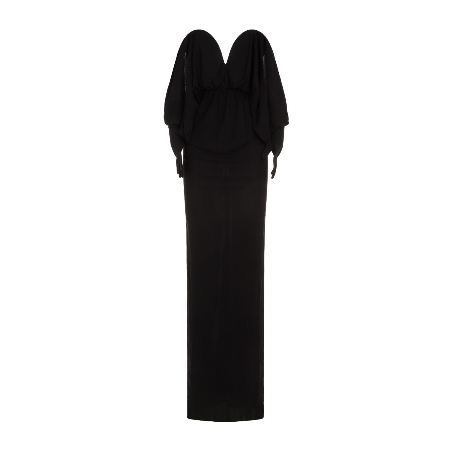 Shop Saint Laurent Viscose Long Dress In Noir