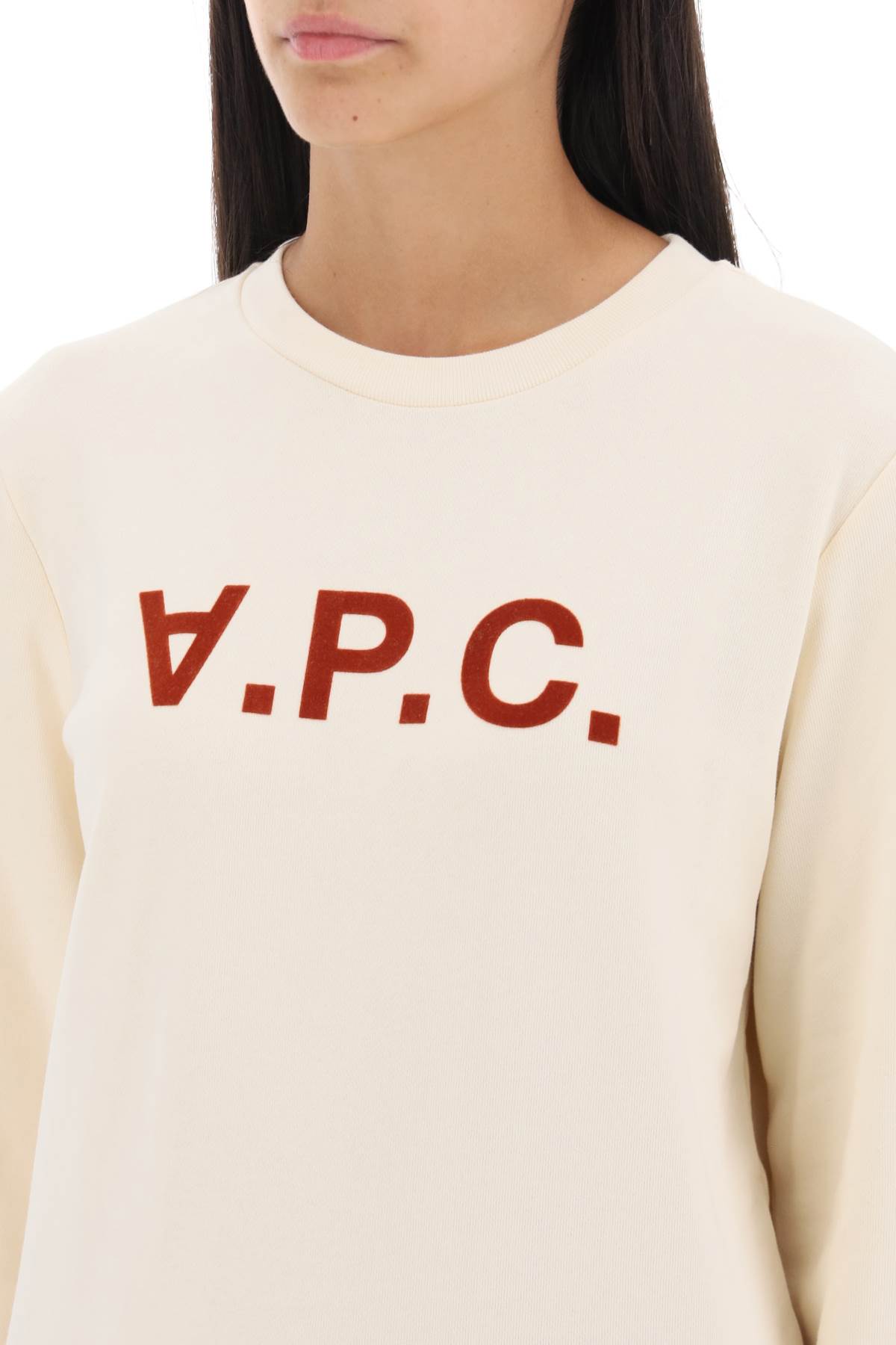 Shop Apc Sweatshirt Logo In Blanc Casse (white)