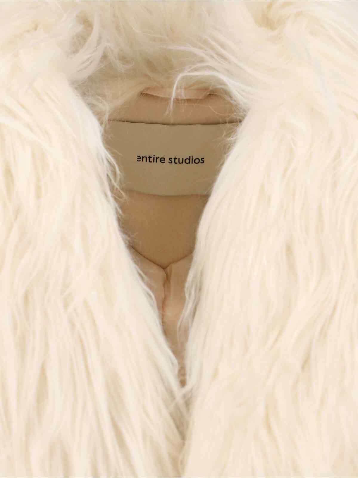 Entire Studios Belted Coat In White