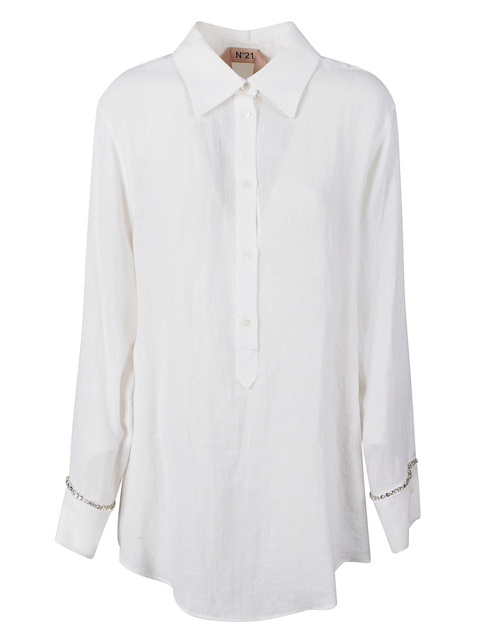 Shop N°21 Long-sleeved Shirt In Bianco Ottico