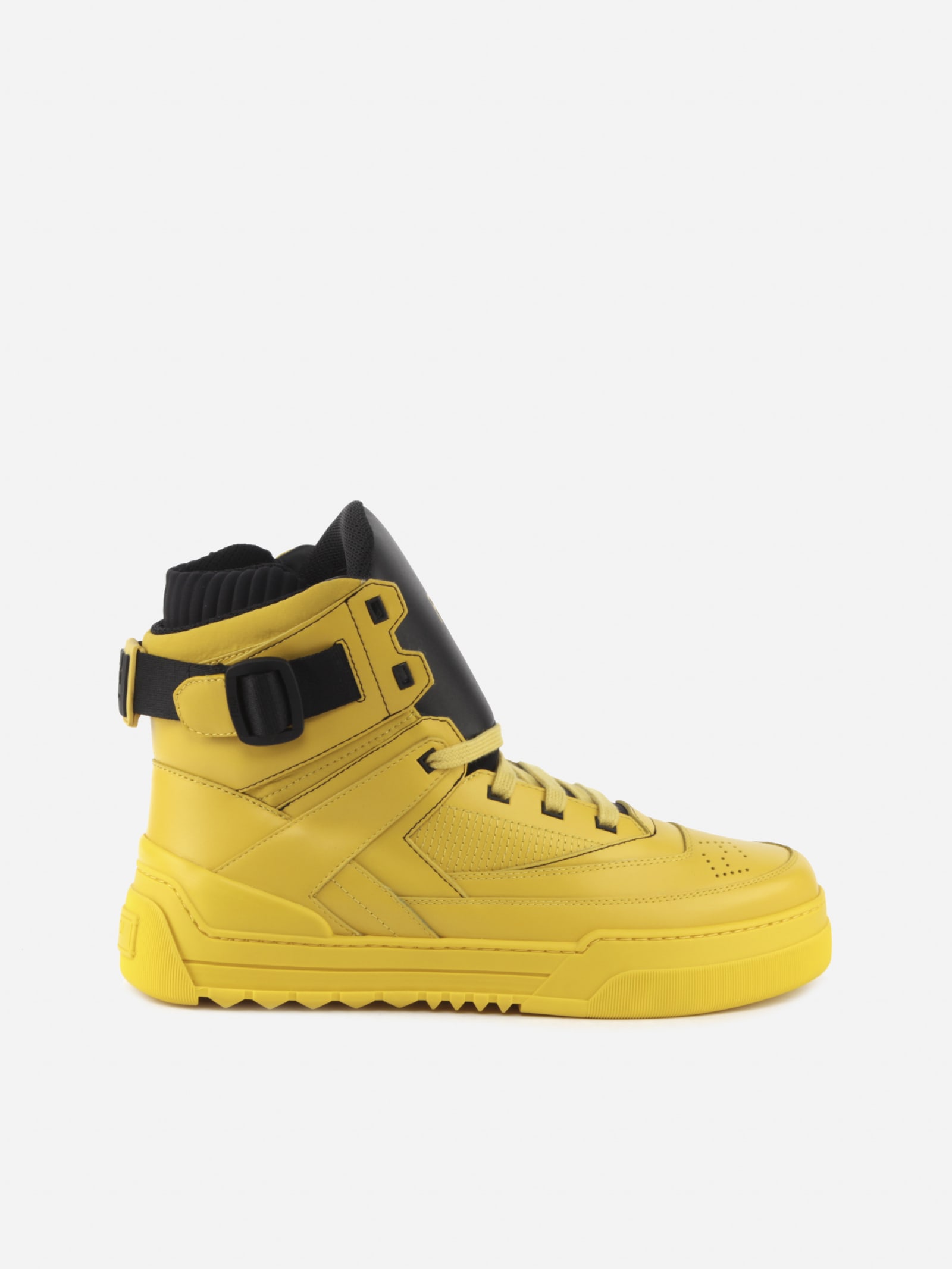 FENDI HIGH TOP SNEAKERS IN LEATHER,11799032