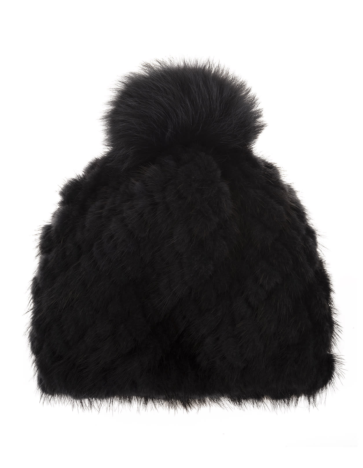 Max Mara Delia Beanie In Black Fur