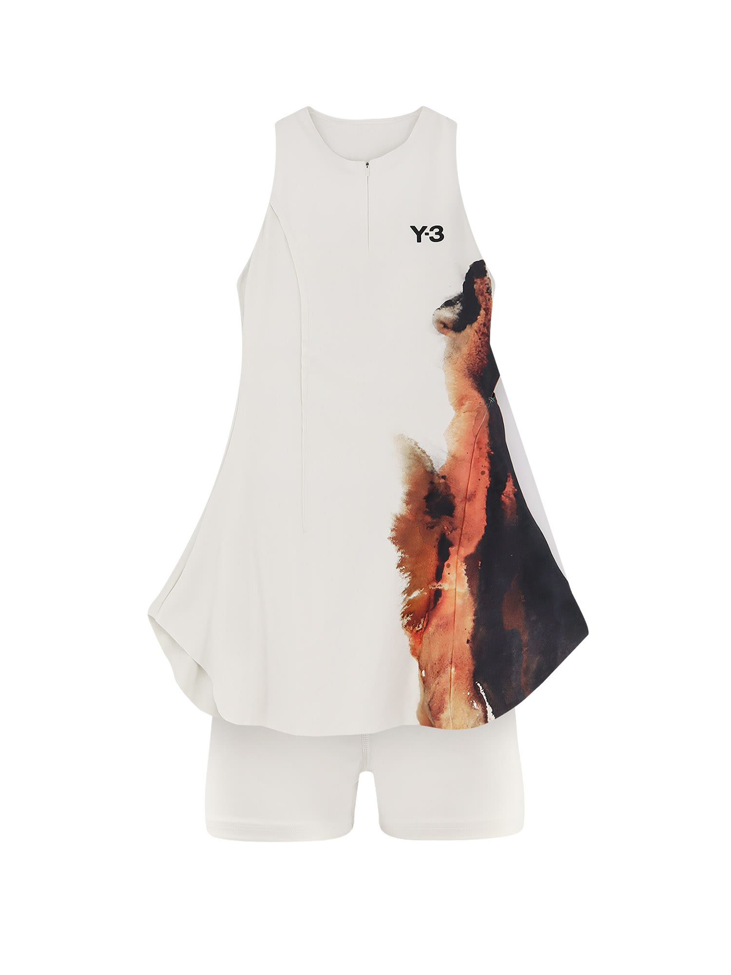 Y-3 Nylon Short Dress In White