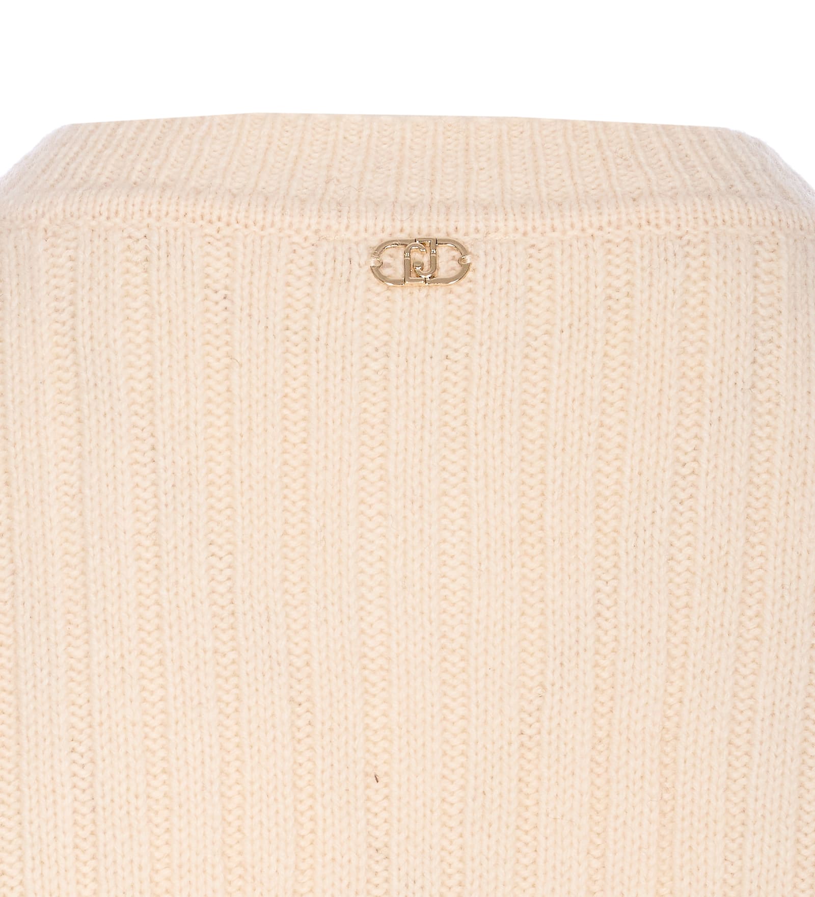 Liu •jo Cable-knit Embellished Cardigan In Neutral
