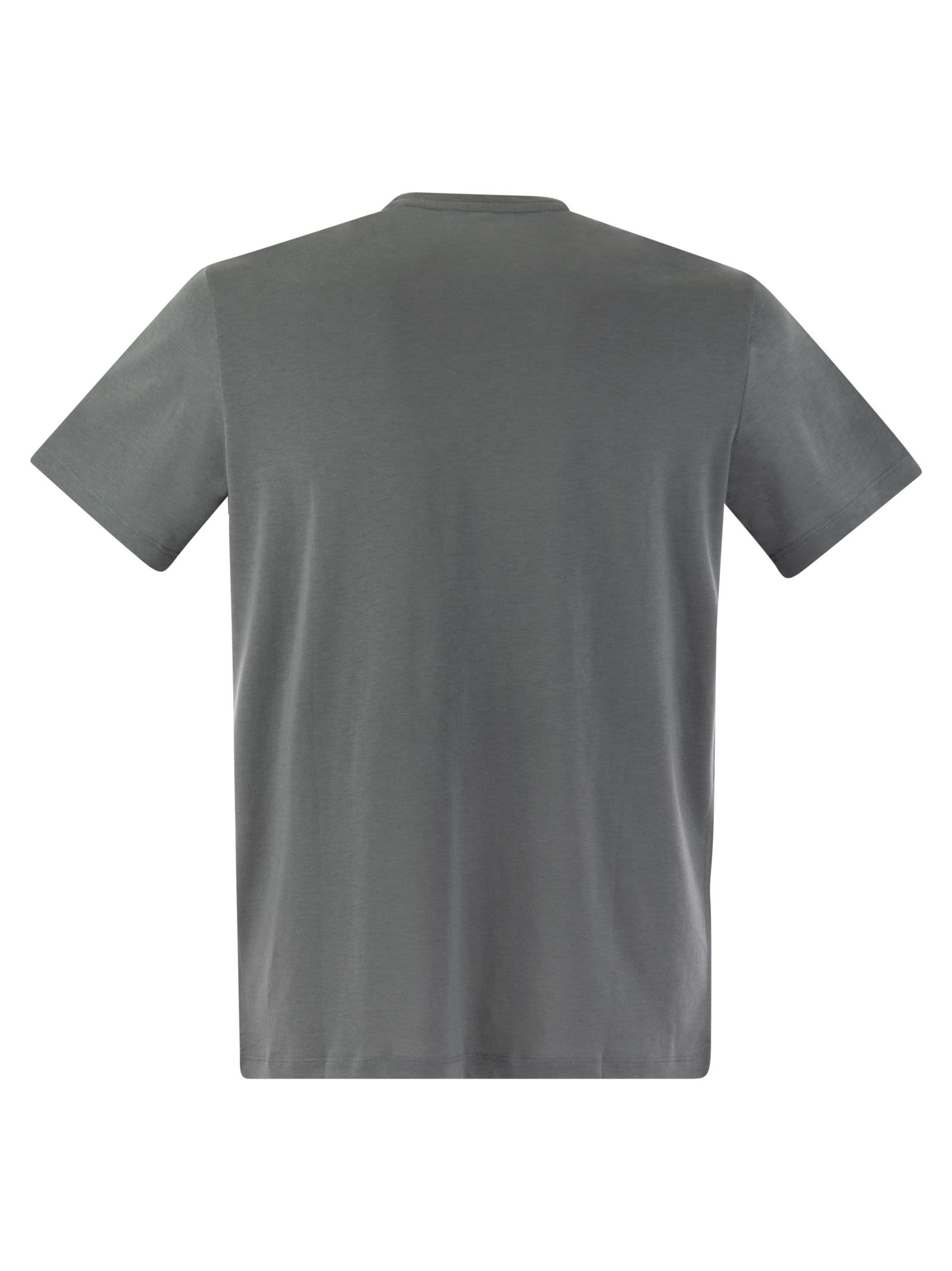 Shop Majestic Short-sleeved T-shirt In Lyocell And Cotton In Grigio