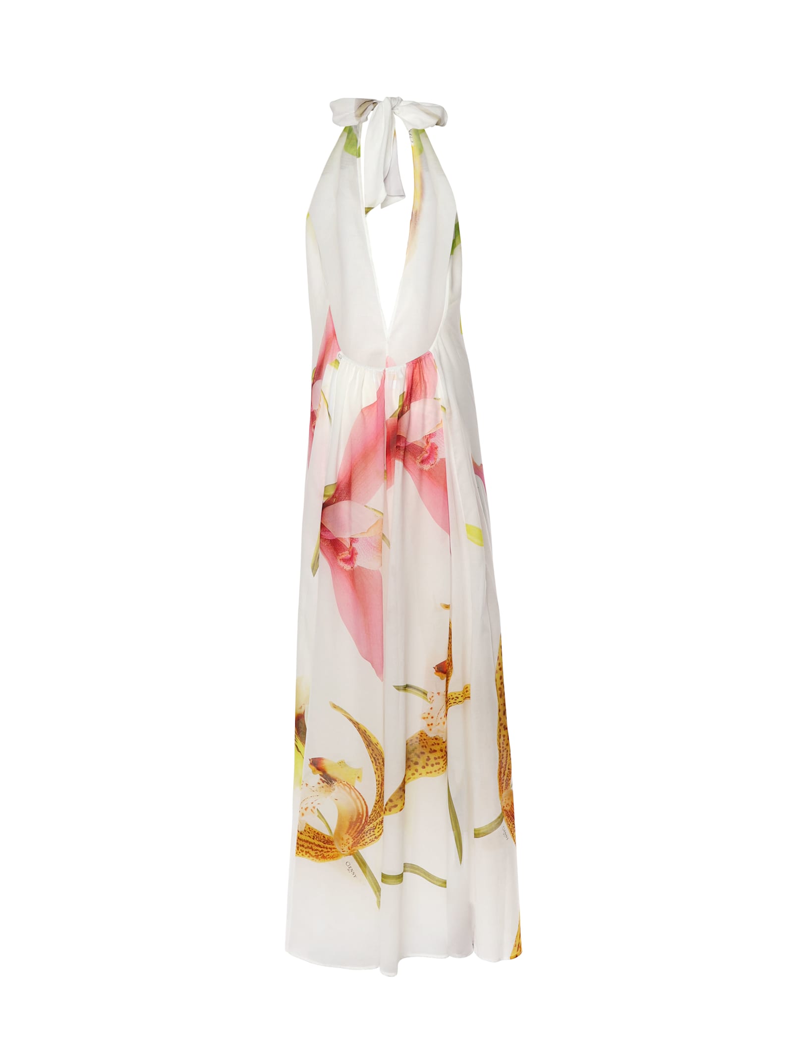 Long Dress With Orchid Print