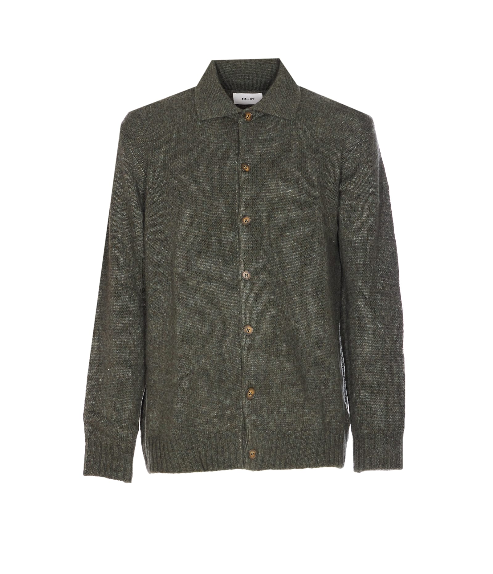 Nn07 Green Viggo Cardigan Frontal Buttons Closure In Green