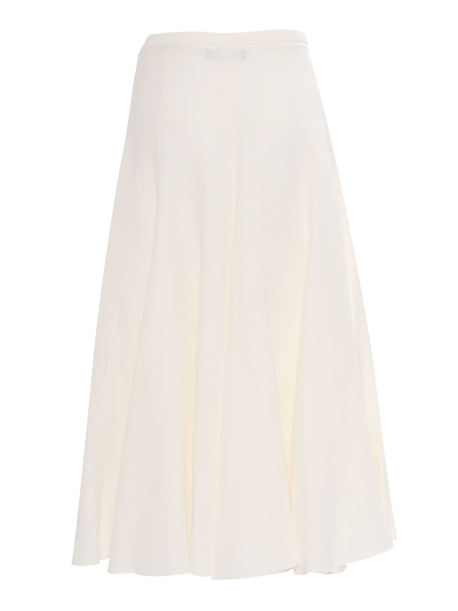 Fabiana Filippi Viscose Linen Flared Skirt In Bianco