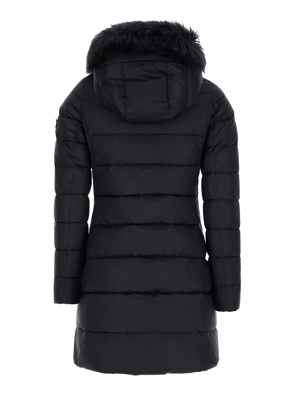 Shop Tatras Sarma Black Long Hooded Down Jacket With Logo In Nylon Woman