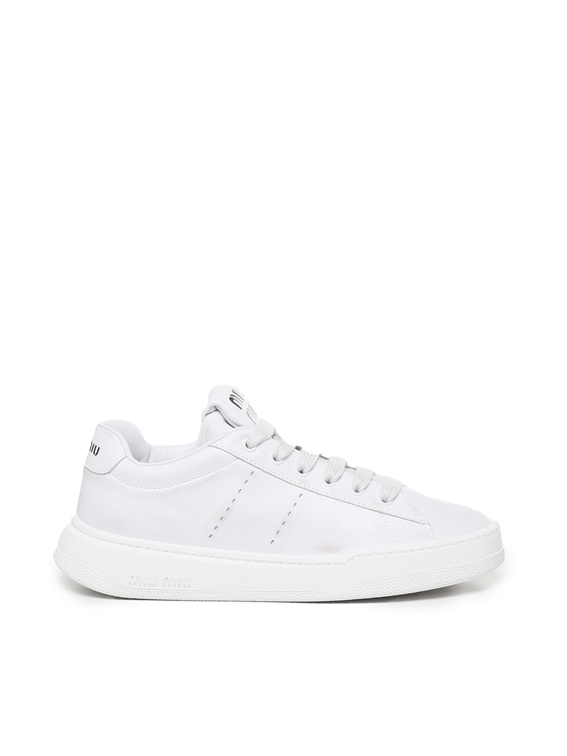 Miu Miu Sneakers In Calfskin In White